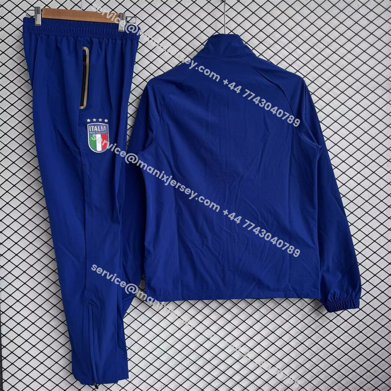 ManixJersey.com | Italy 2026 Windbreaker Training Set - Dark Blue Top and Pants -Customize Name, Number and Patch | Worldwide Shipping