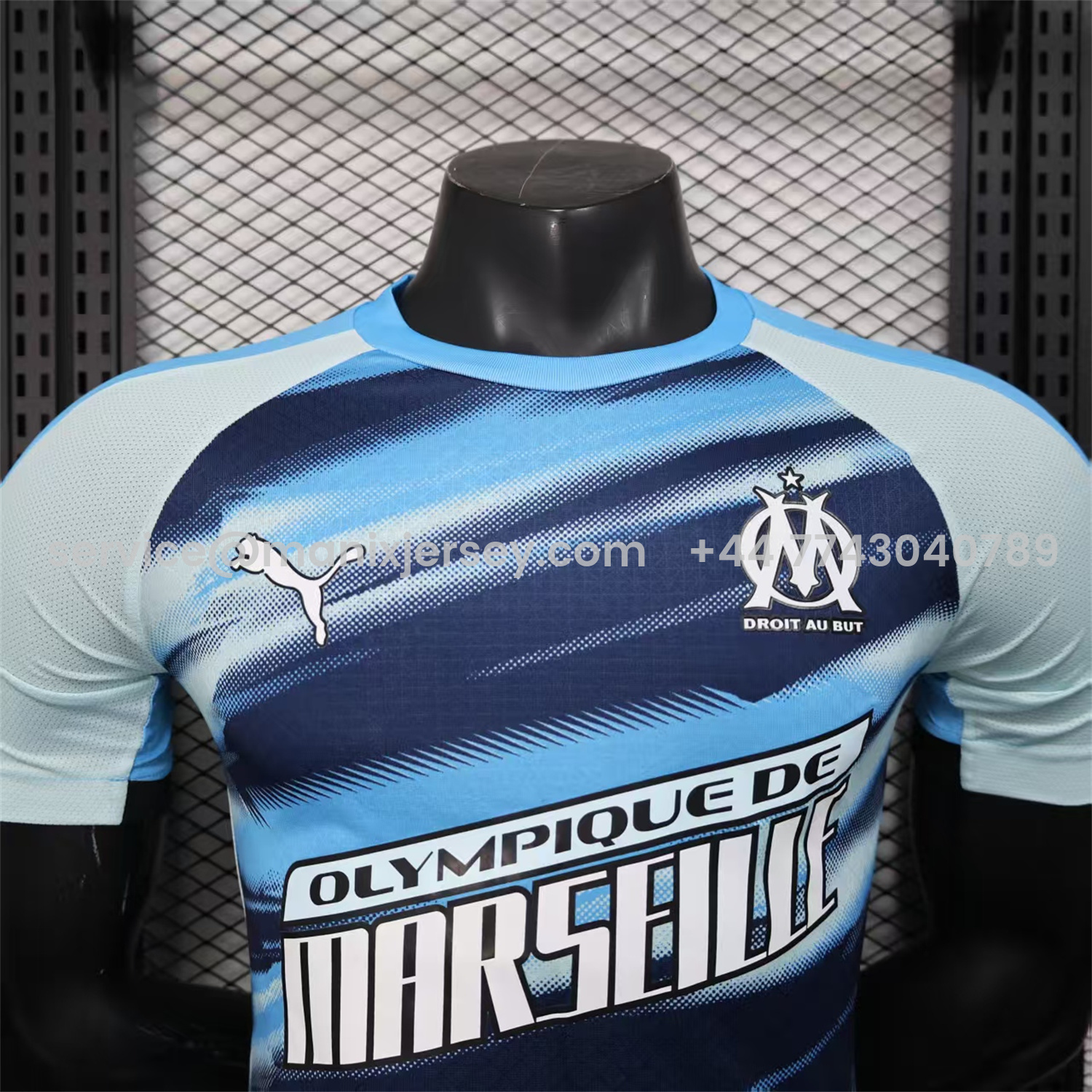 ManixJersey.com | Marseille 25-26 Blue Gradient Training Jersey - Player Version -Customize Name, Number and Patch | Worldwide Shipping