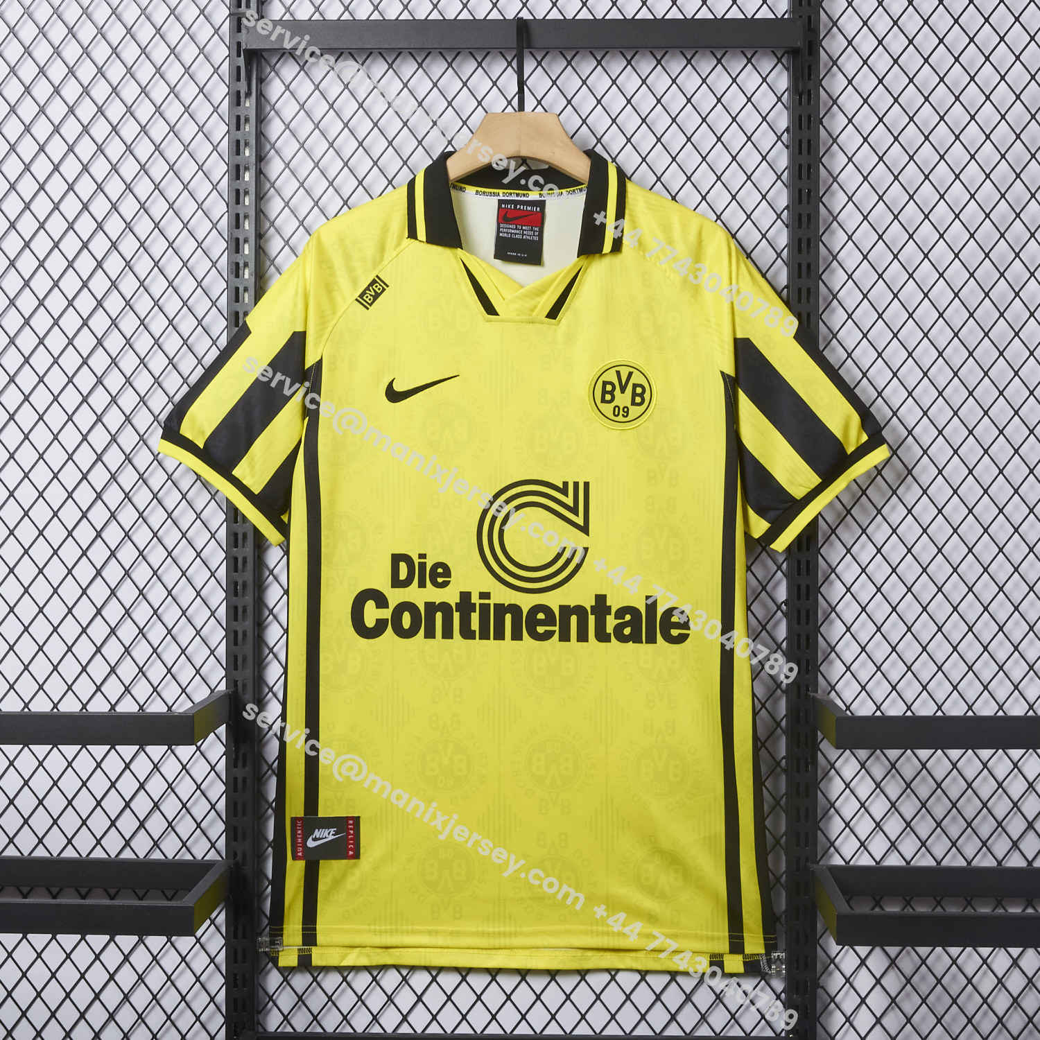 ManixJersey.com | Retro Dortmund 1996-97 Home Jersey -Customize Name, Number and Patch | Worldwide Shipping