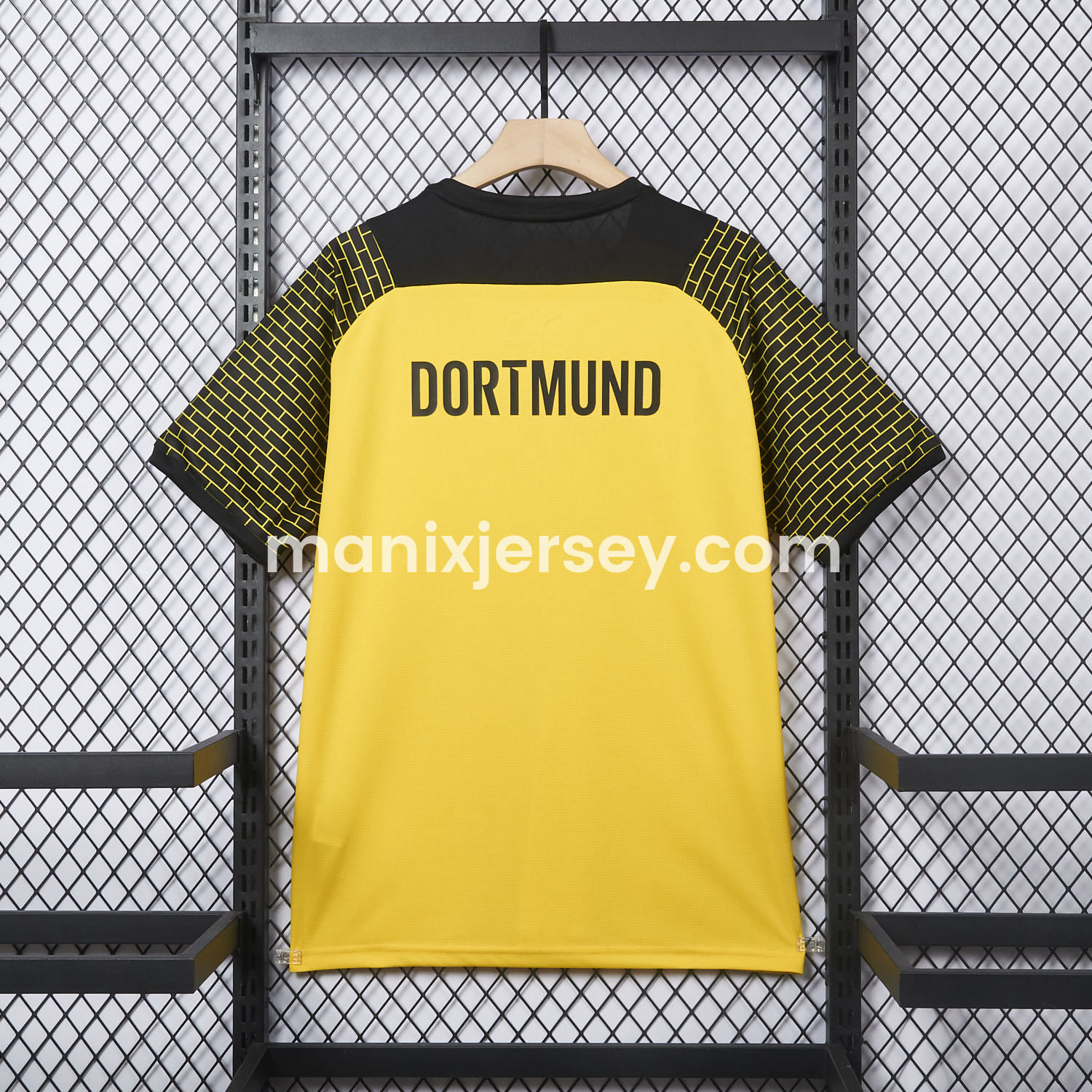 ManixJersey.com | Dortmund 25-26 Pre-Match Training Yellow Brickwork Pattern Jersey - Fans Version -Customize Name, Number and Patch | Worldwide Shipping