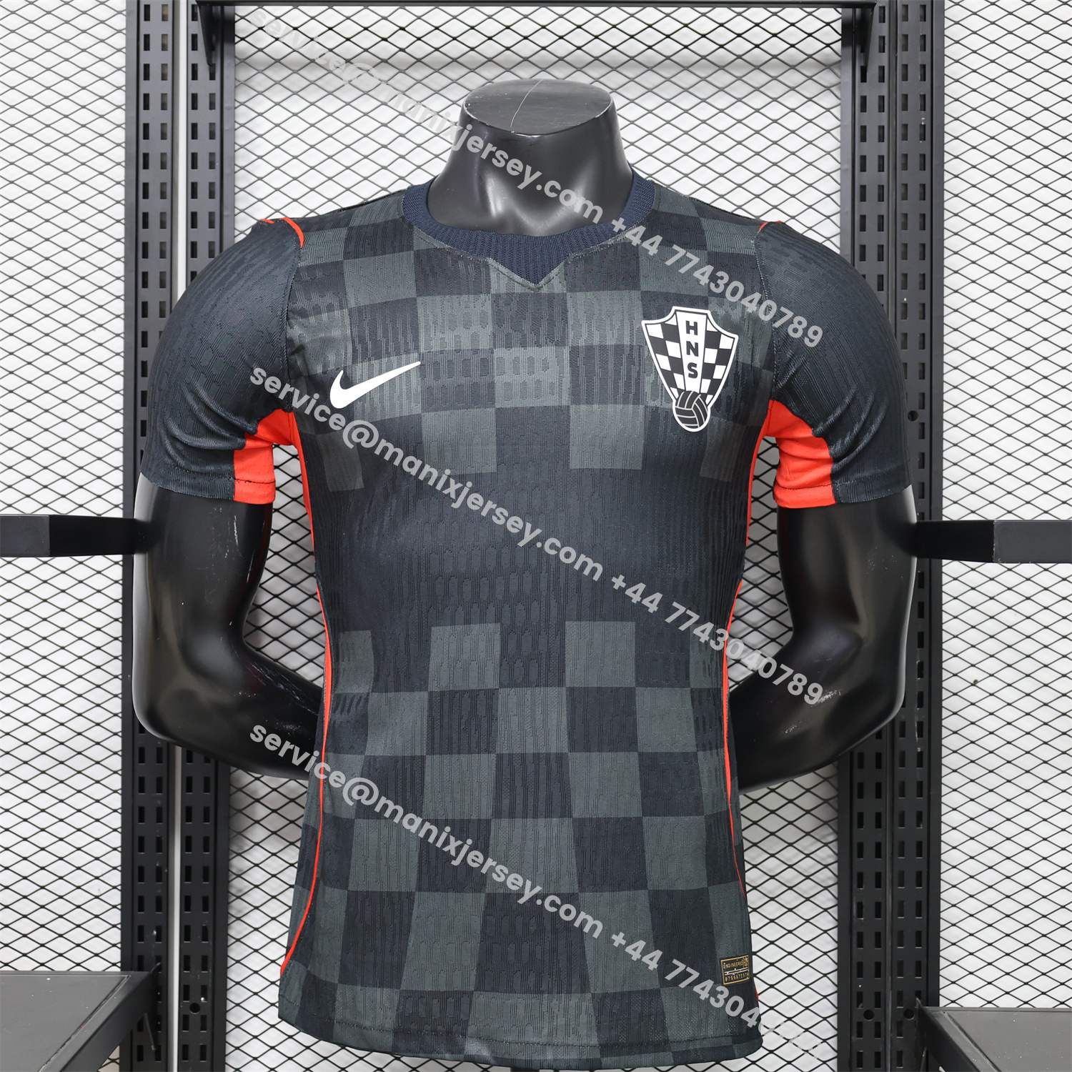 Croatia 2026 Dark Gray Checkered Pattern Checkerboard Special Edition Jersey - Player Version:football jersey mysite: unitedjerseyfootball 邓江浪:football
