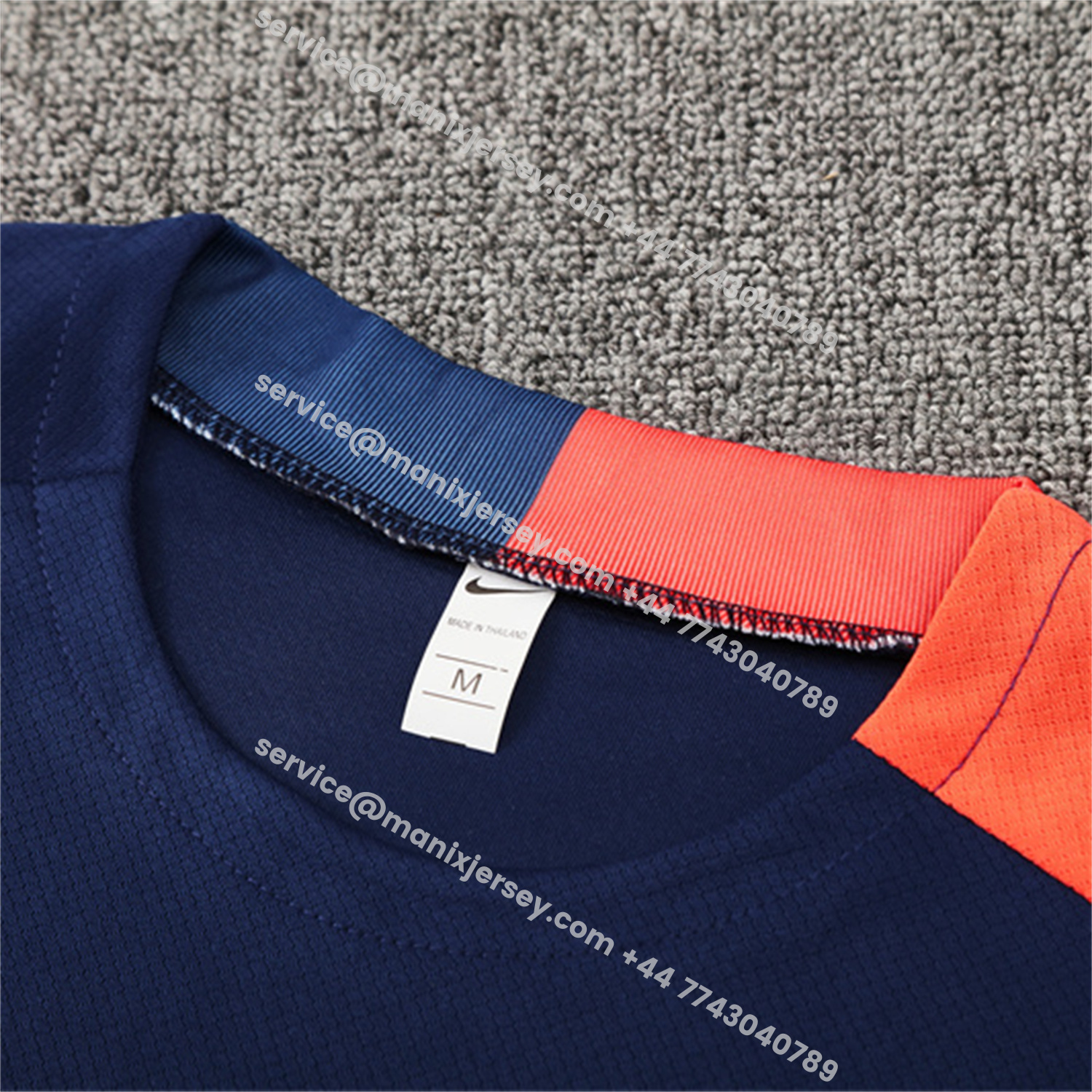 ManixJersey.com | Barcelona 25-26 Short-Sleeve Training Set - Royal Blue Top Orange Sponsor & Royal Blue Shorts -Customize Name, Number and Patch | Worldwide Shipping