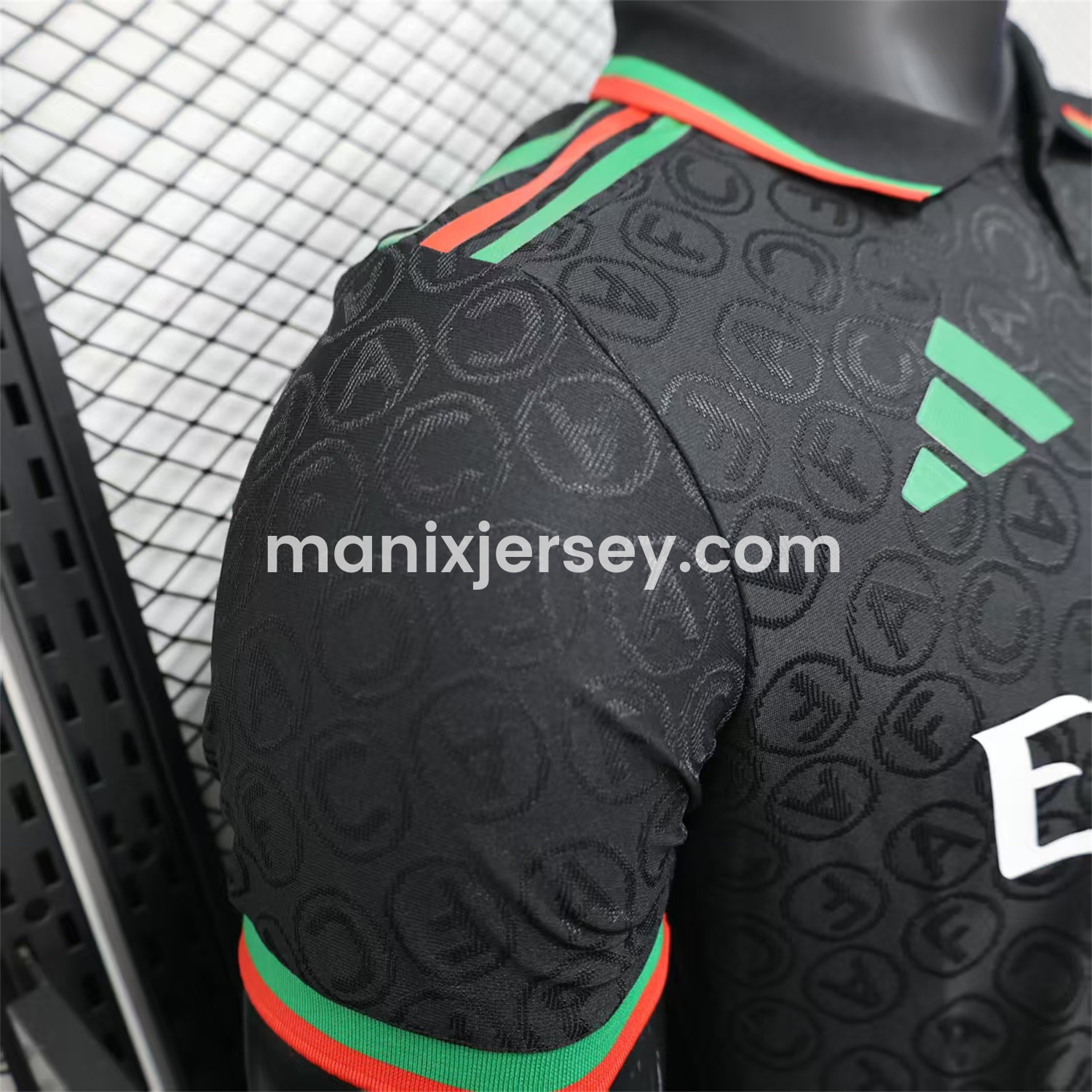 ManixJersey.com | Arsenal 25-26 Black POLO Letter Pattern Special Jersey - Player Version -Customize Name, Number and Patch | Worldwide Shipping