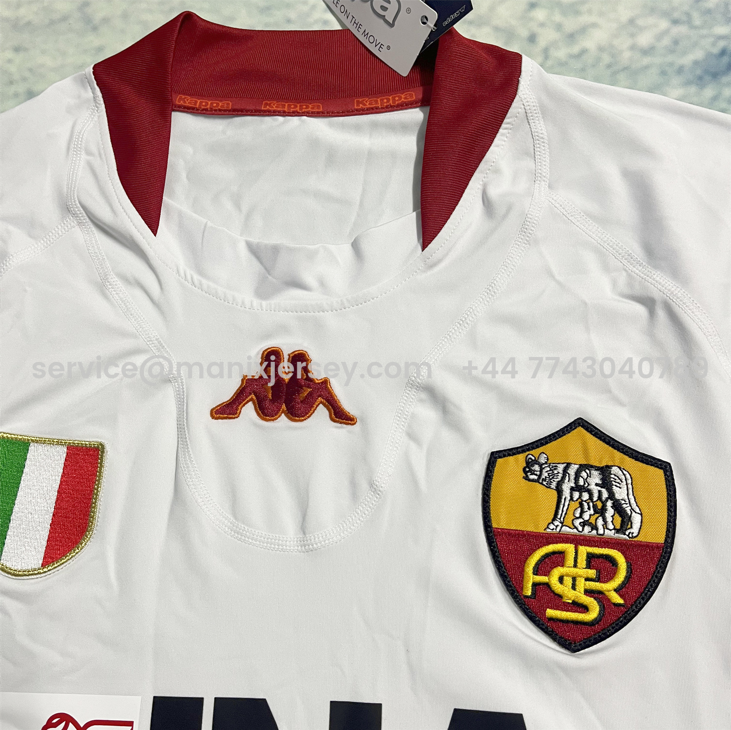ManixJersey.com | Retro Roma 2001-02 Away Long Sleeves Jersey -Customize Name, Number and Patch | Worldwide Shipping