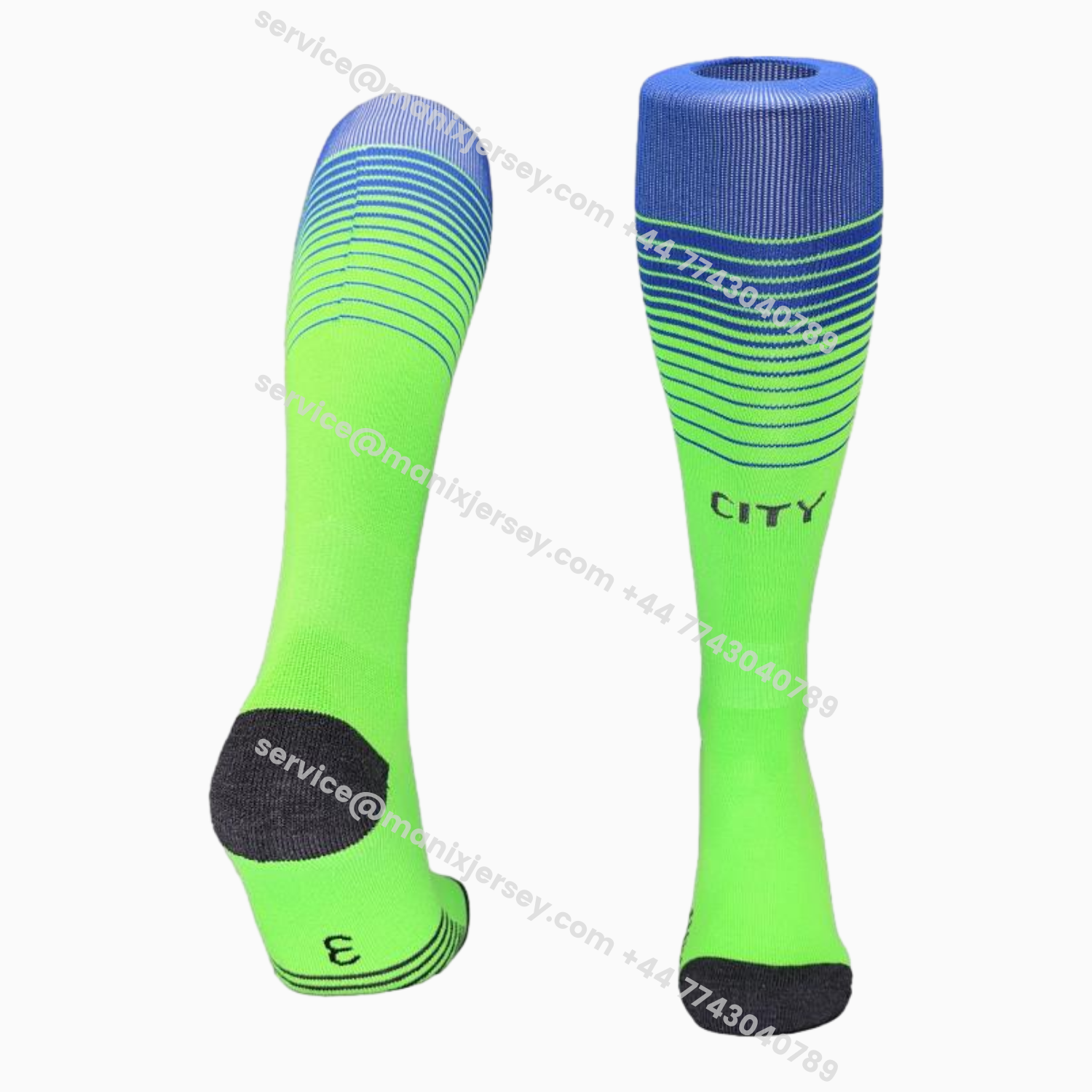ManixJersey.com | Manchester City 25-26 Third Socks - Green -Customize Name, Number and Patch | Worldwide Shipping