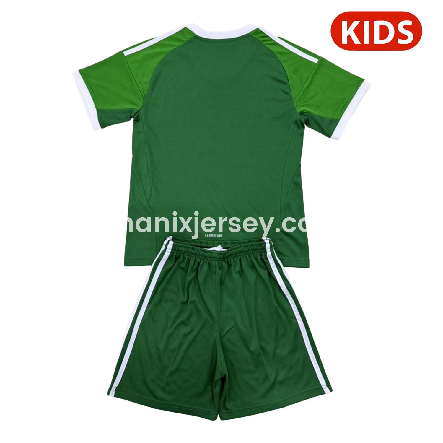 ManixJersey.com | Mexico 2025 Throwback Trefoil Green Goalkeeper Kids Kit -Customize Name, Number and Patch | Worldwide Shipping