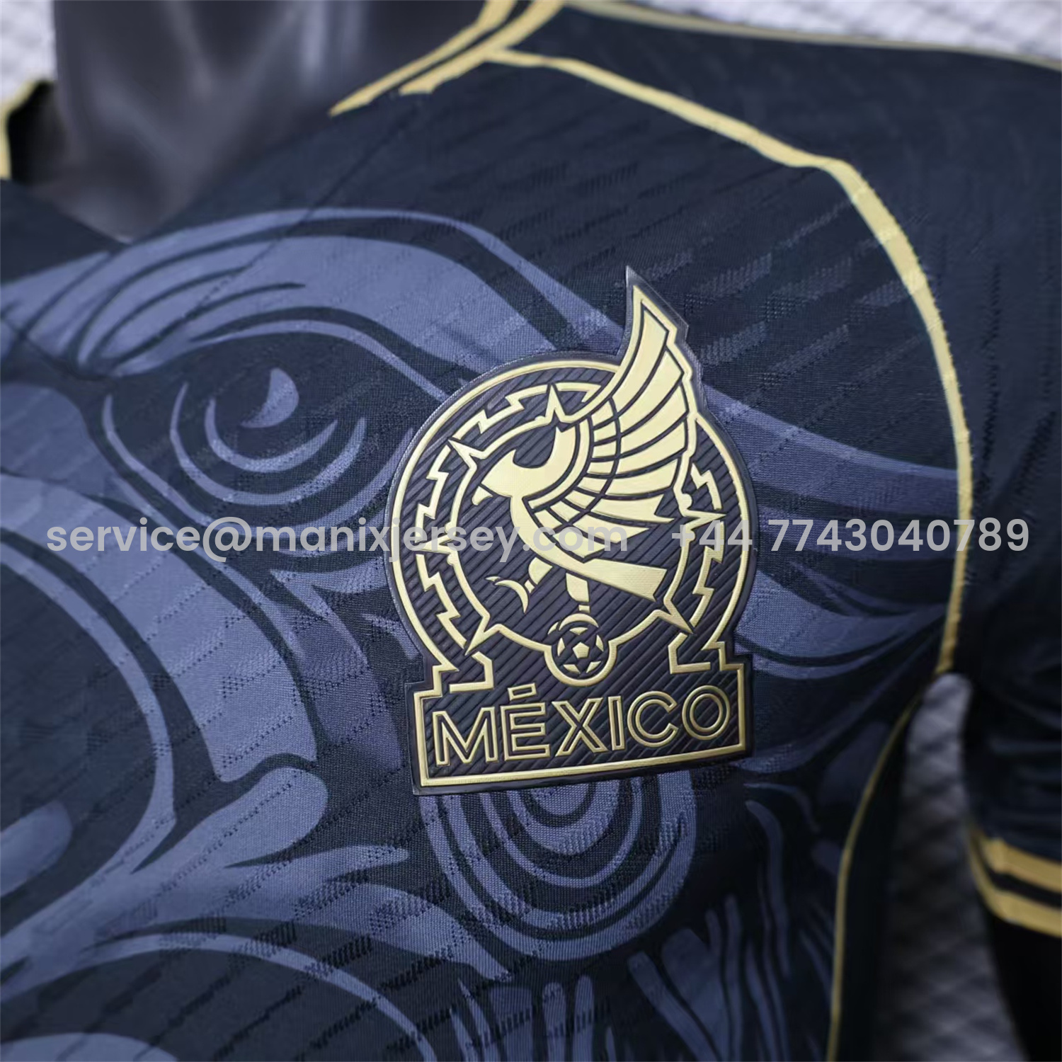 ManixJersey.com | Mexico 25-26 Grey Eagle Sketch Black Gold Special Jersey - Player Version -Customize Name, Number and Patch | Worldwide Shipping