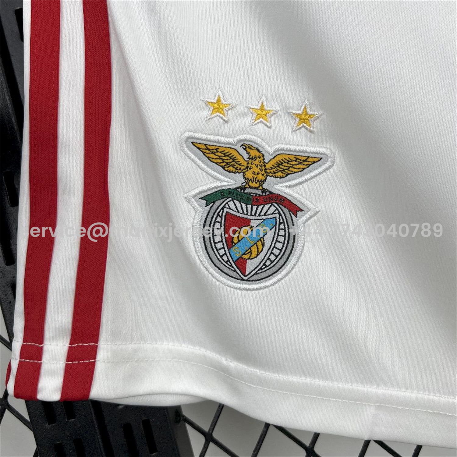 ManixJersey.com | Benfica 25-26 Home White Shorts - Fans Version -Customize Name, Number and Patch | Worldwide Shipping