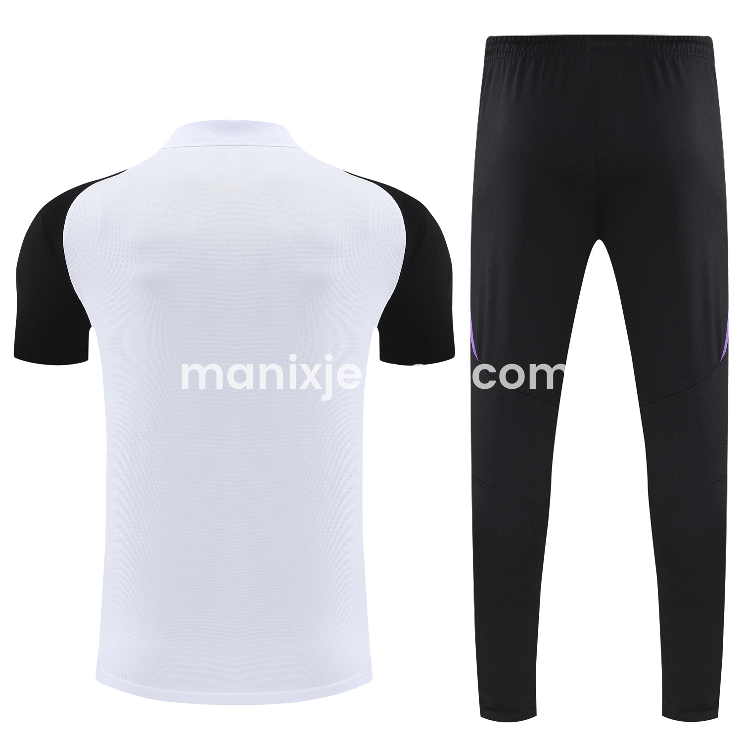 ManixJersey.com | Germany 25-26 POLO Short-Sleeve Training Set - White Top Black Pants -Customize Name, Number and Patch | Worldwide Shipping