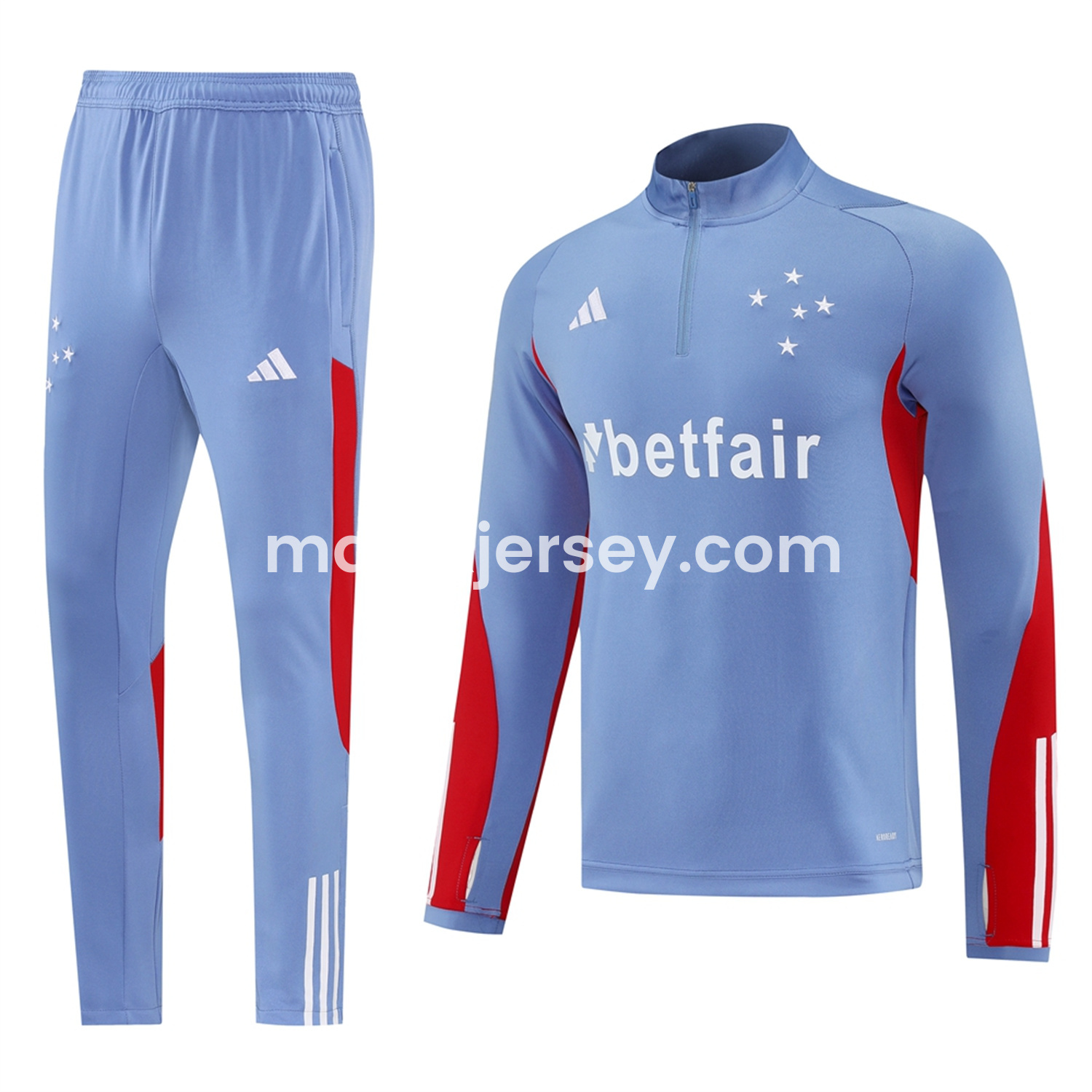 ManixJersey.com | Cruzeiro 25-26 Long Sleeve Training Set - Blue Grey -Customize Name, Number and Patch | Worldwide Shipping