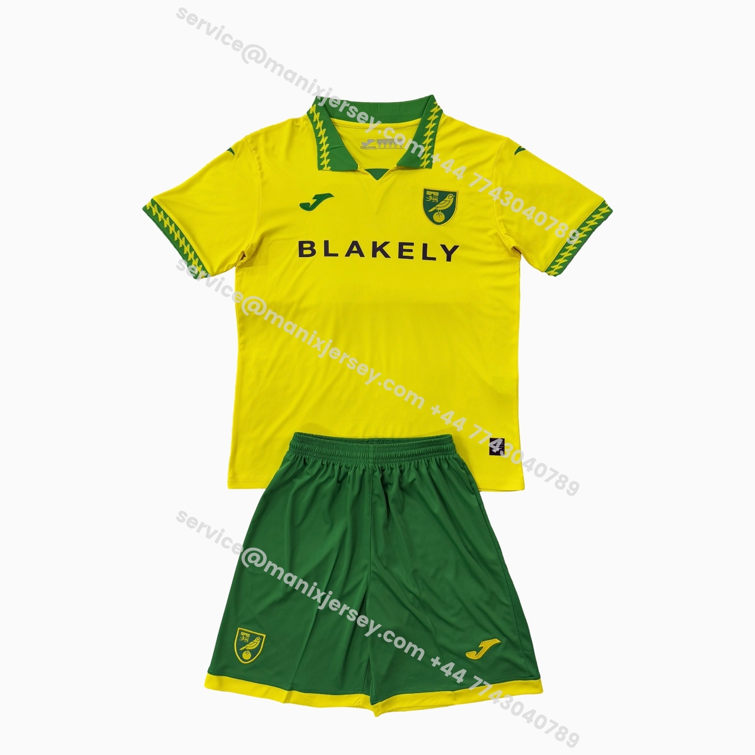 ManixJersey.com | Norwich City 25-26 Home Men's Adult Jersey Set - Fans Version -Customize Name, Number and Patch | Worldwide Shipping