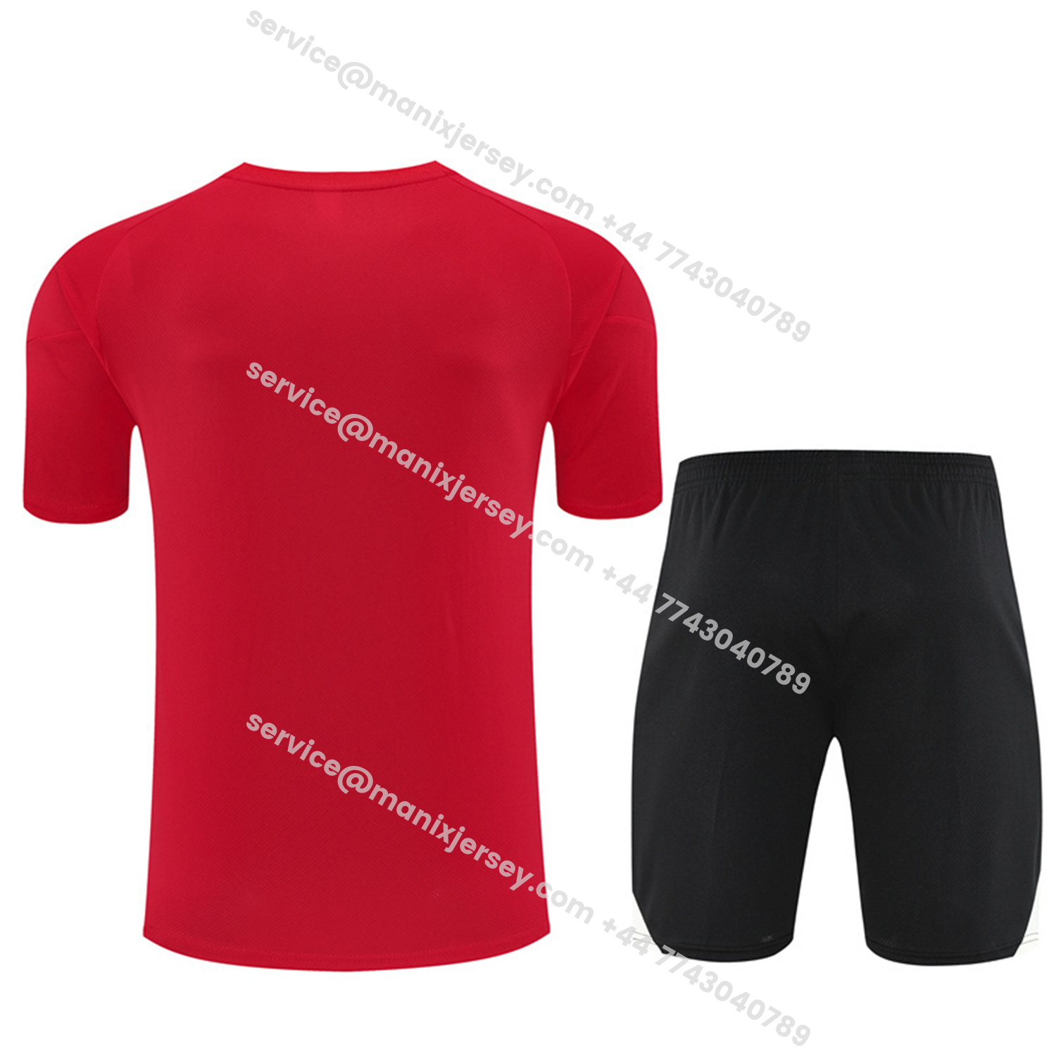 ManixJersey.com | Arsenal 25-26 Kids Short-Sleeve Training Set - Red Top & Black Shorts -Customize Name, Number and Patch | Worldwide Shipping