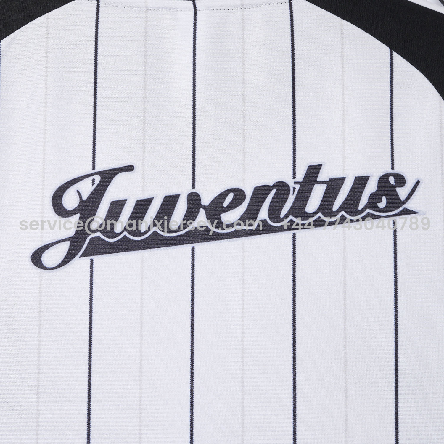 ManixJersey.com | Juventus 25-26 White Baseball Jersey with Black Stripes -Customize Name, Number and Patch | Worldwide Shipping