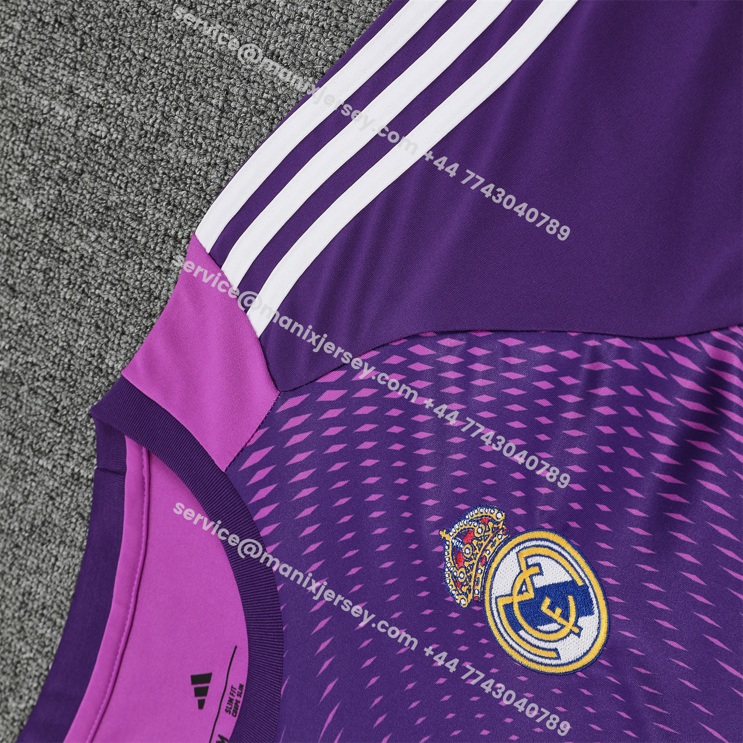 ManixJersey.com | Real Madrid 25-26 Longt-Sleeve Training Set - Purple Top & Purple Shorts -Customize Name, Number and Patch | Worldwide Shipping