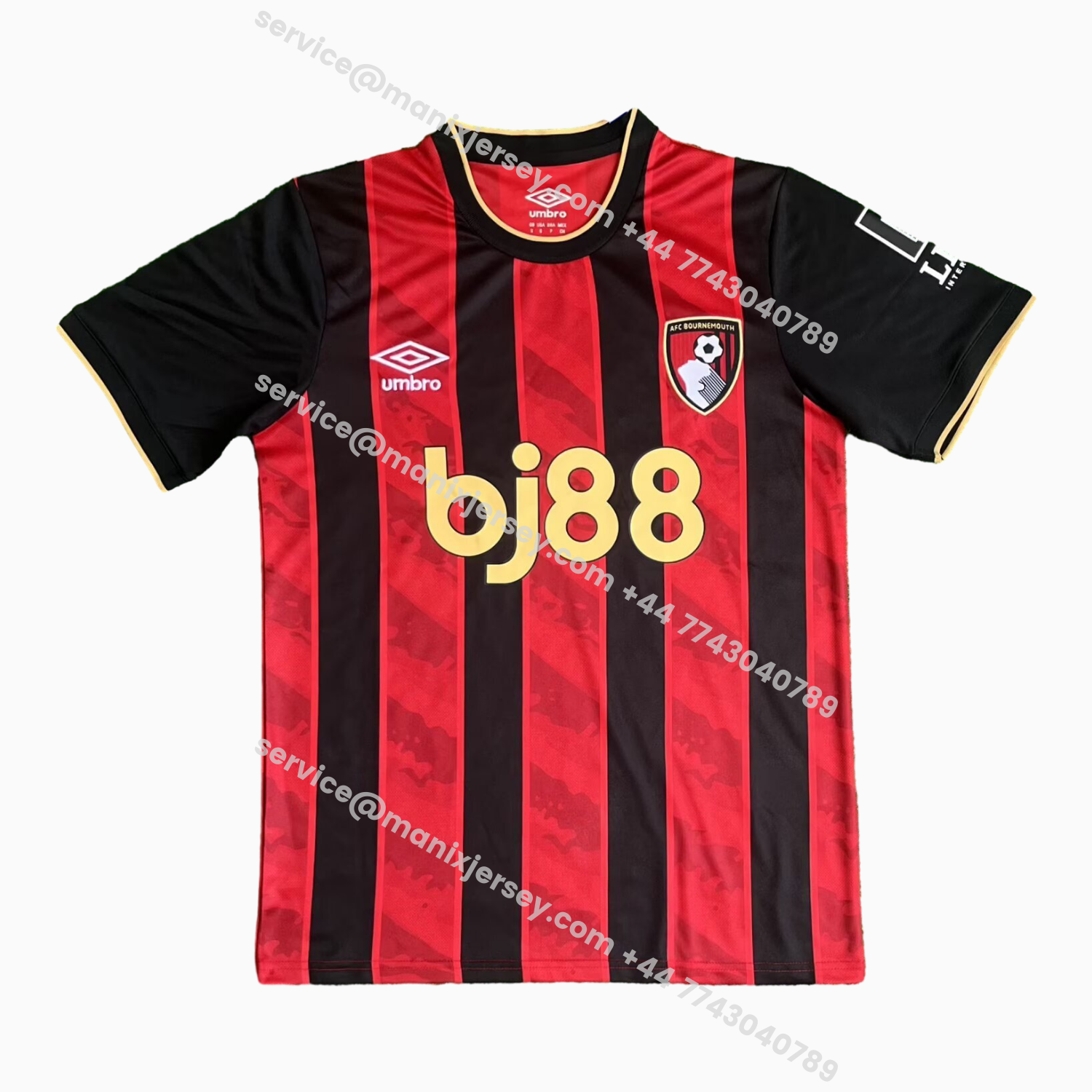 ManixJersey.com | Bournemouth 25-26 Home Jersey - Fans Version -Customize Name, Number and Patch | Worldwide Shipping