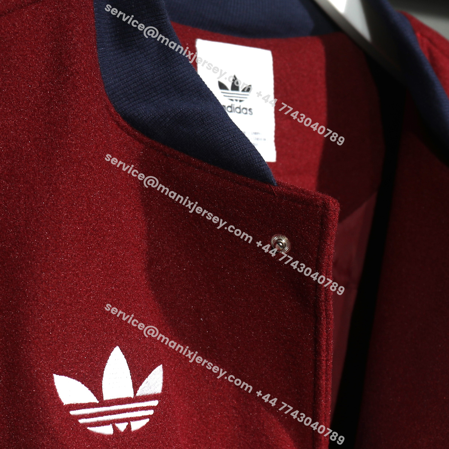 ManixJersey.com | Arsenal 25-26 Warm Windbreaker Jacket - Wine Red And White -Customize Name, Number and Patch | Worldwide Shipping