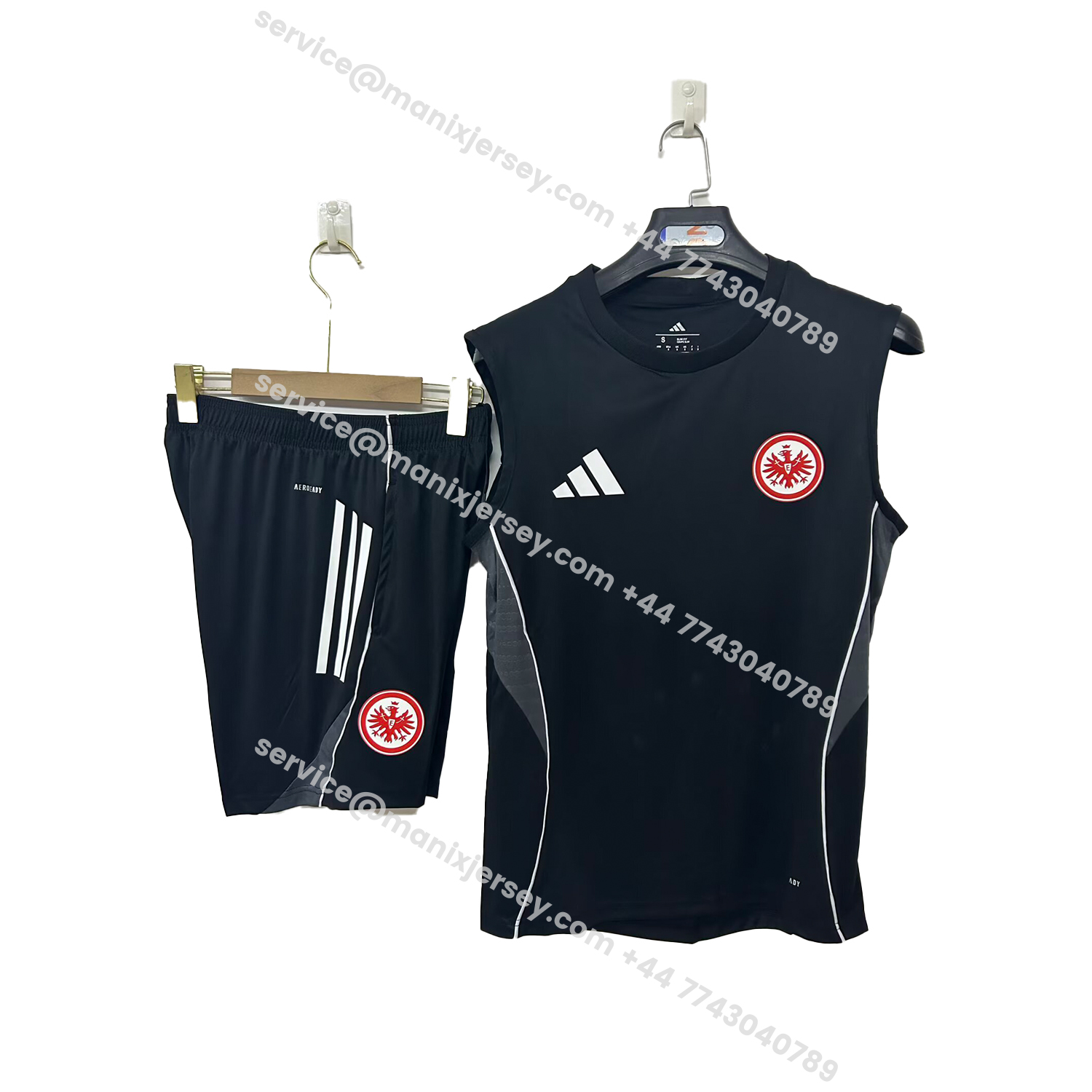 ManixJersey.com | Frankfurt 25-26 Vest Training Set - Black Vest & Black Short -Customize Name, Number and Patch | Worldwide Shipping