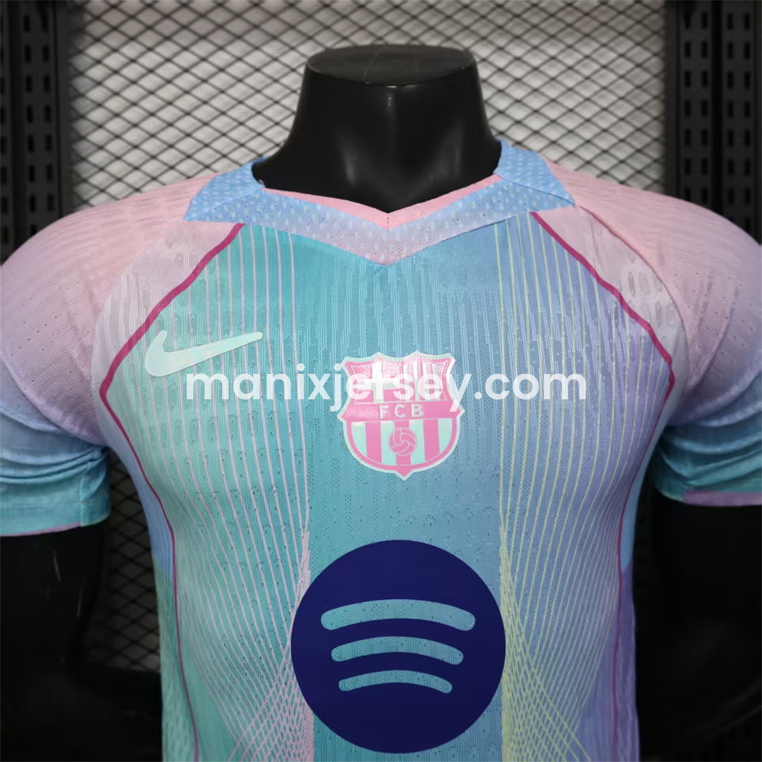 ManixJersey.com | Barcelona 25-26 Pink & Blue & Purple Special Jersey - Player Version -Customize Name, Number and Patch | Worldwide Shipping