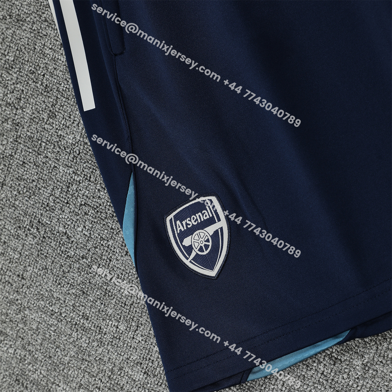 ManixJersey.com | Arsenal 25-26 Short-Sleeve Training Set - Deep Blue Top & Shorts -Customize Name, Number and Patch | Worldwide Shipping