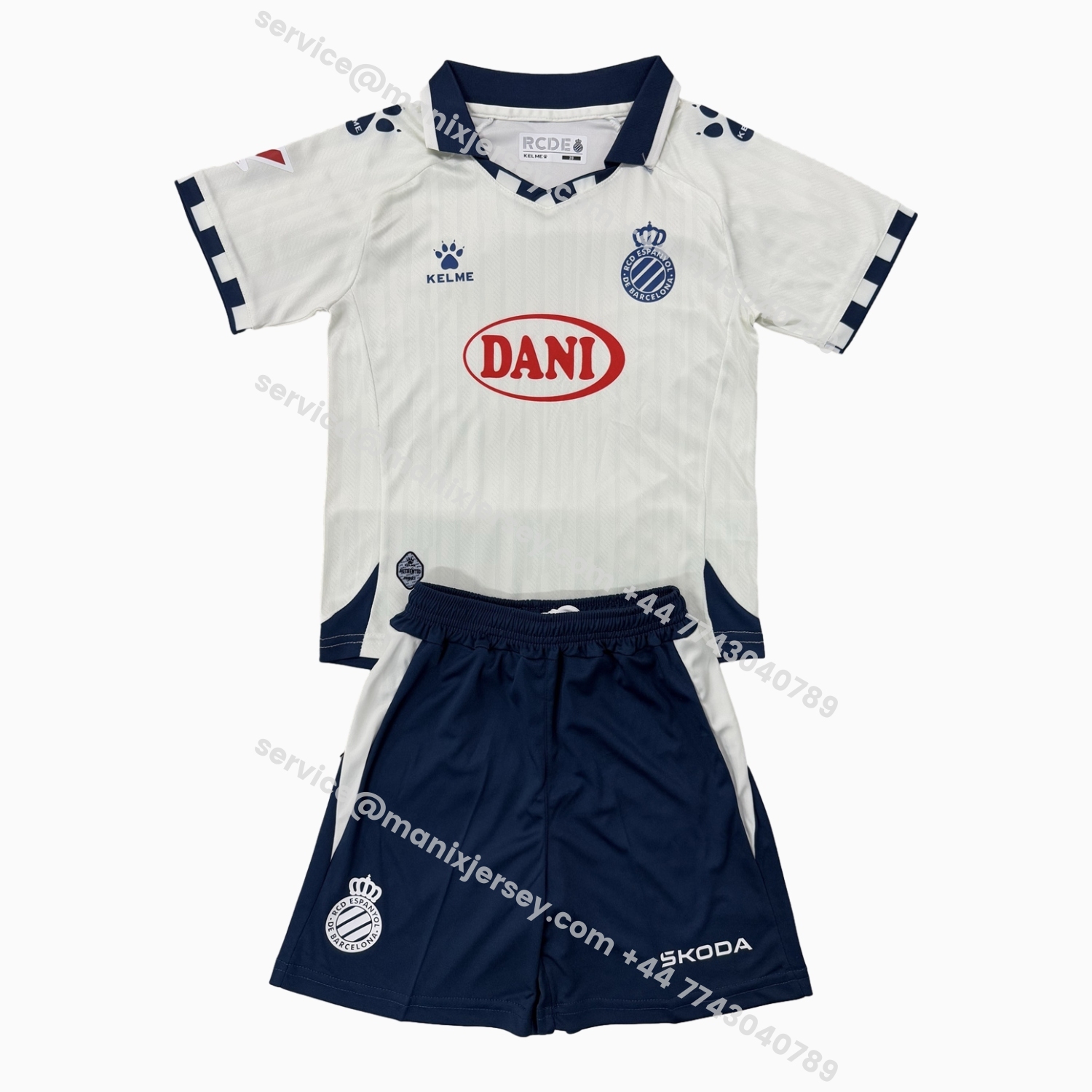 ManixJersey.com | RCD Espanyol 25-26 Away Kids Kit -Customize Name, Number and Patch | Worldwide Shipping