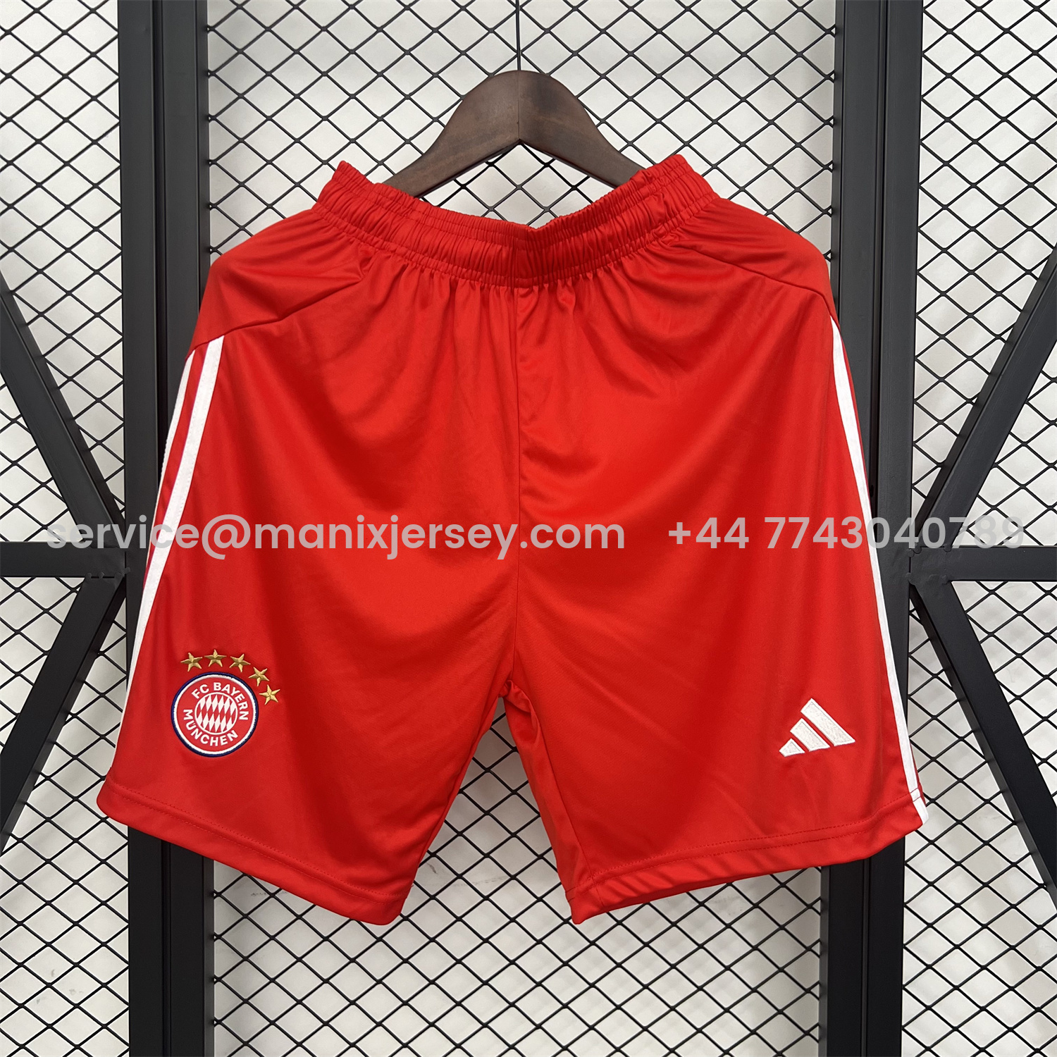 ManixJersey.com | Bayern Munich 25-26 Home Red Shorts - Fans Version -Customize Name, Number and Patch | Worldwide Shipping