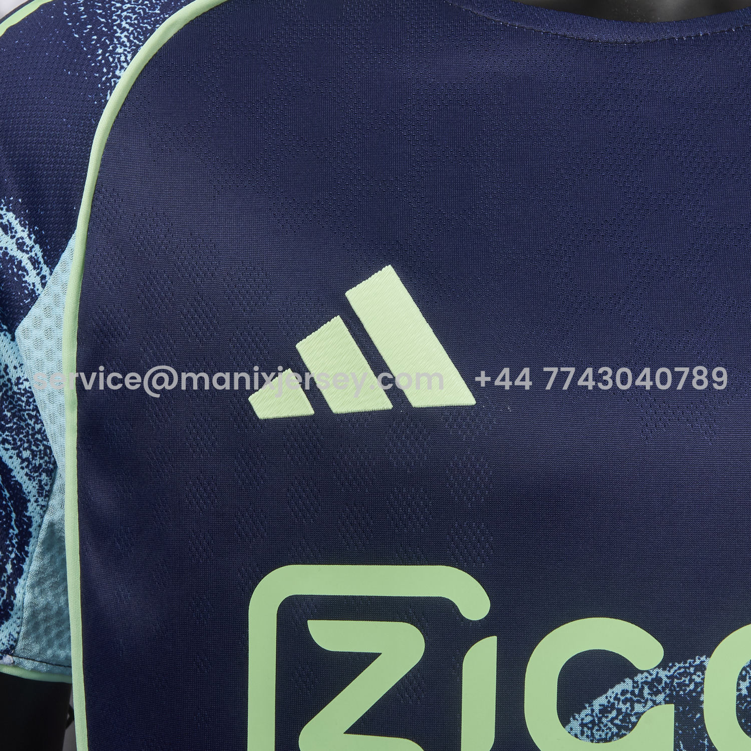ManixJersey.com | Ajax 25-26 Away Deep Blue Jersey - Player Version -Customize Name, Number and Patch | Worldwide Shipping