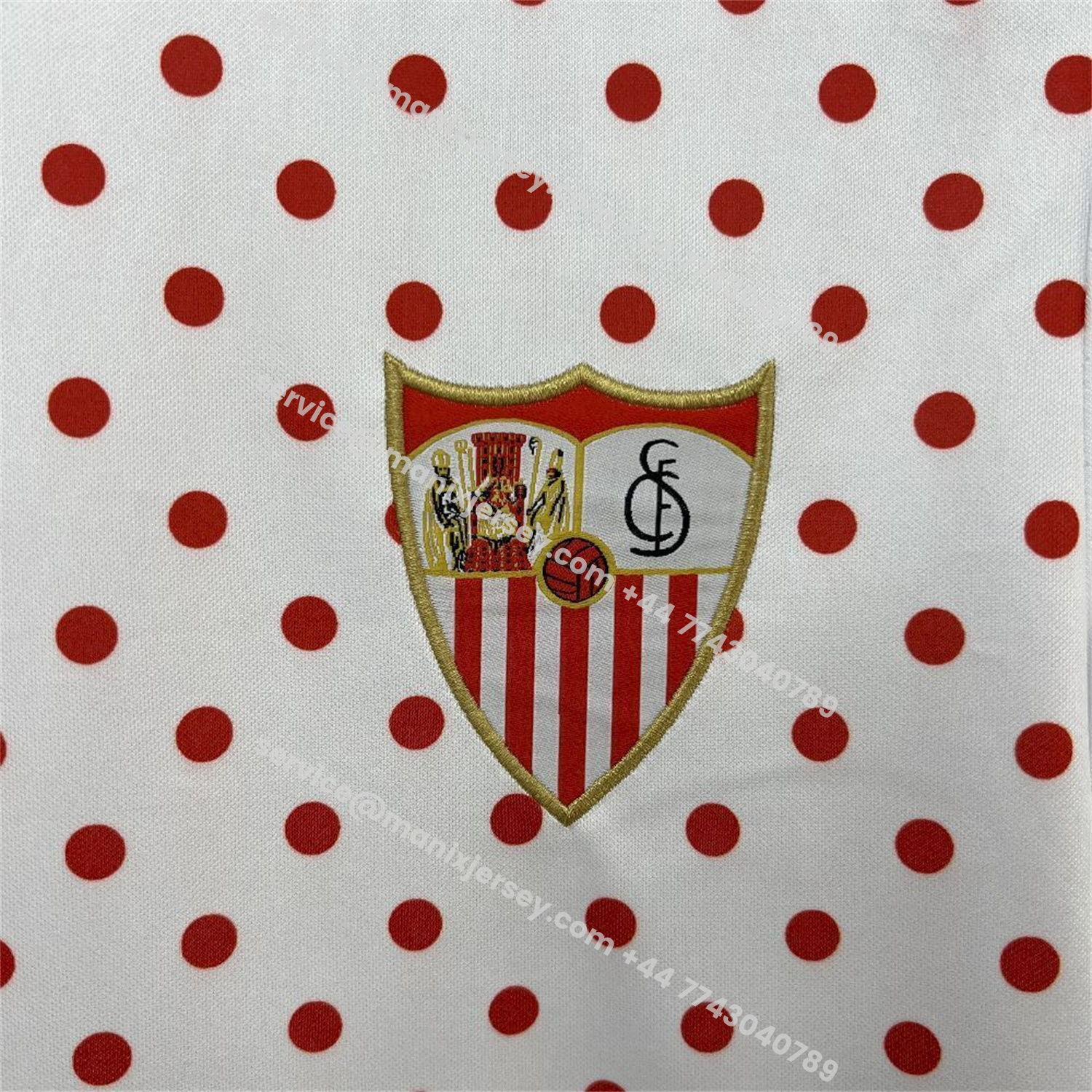 ManixJersey.com | Sevilla 25-26 Red Points White Training Jersey - Fans Version -Customize Name, Number and Patch | Worldwide Shipping