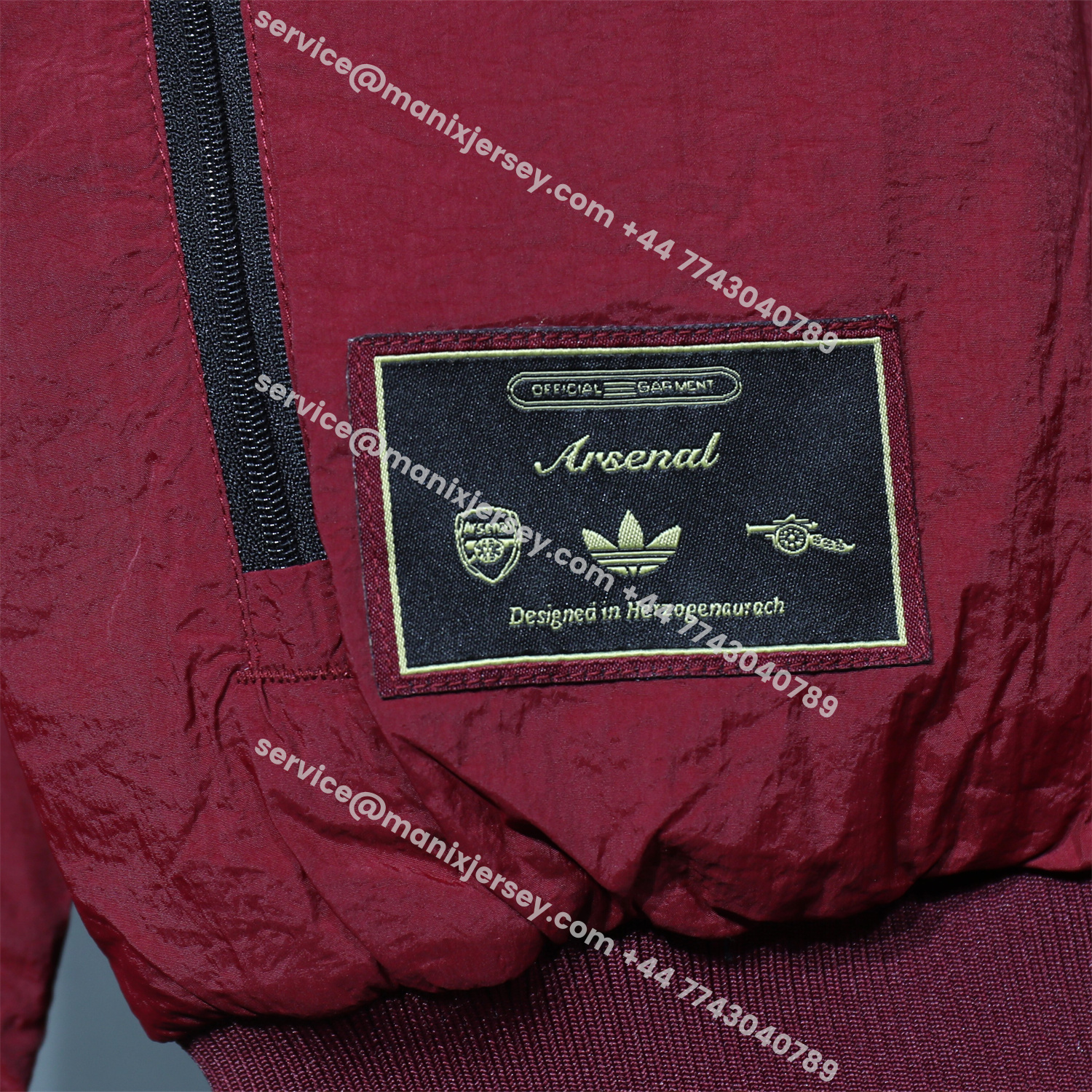 ManixJersey.com | Arsenal 25-26 Double Sided Reversible Windbreaker - Black & Red -Customize Name, Number and Patch | Worldwide Shipping