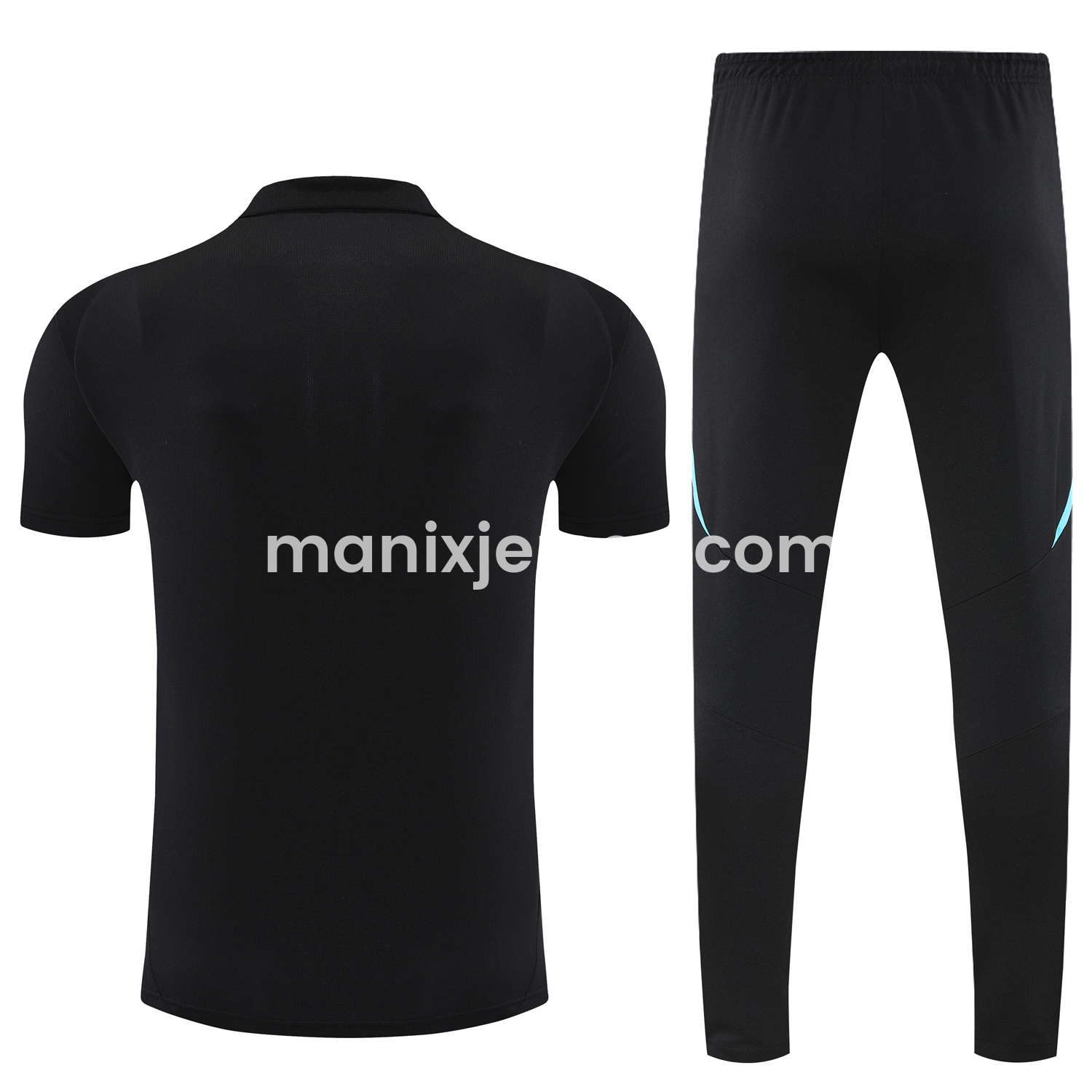 ManixJersey.com | Argentina 25-26 POLO Short-Sleeve Training Set - Deep Blue Top and Pants with Blue Stripes -Customize Name, Number and Patch | Worldwide Shipping