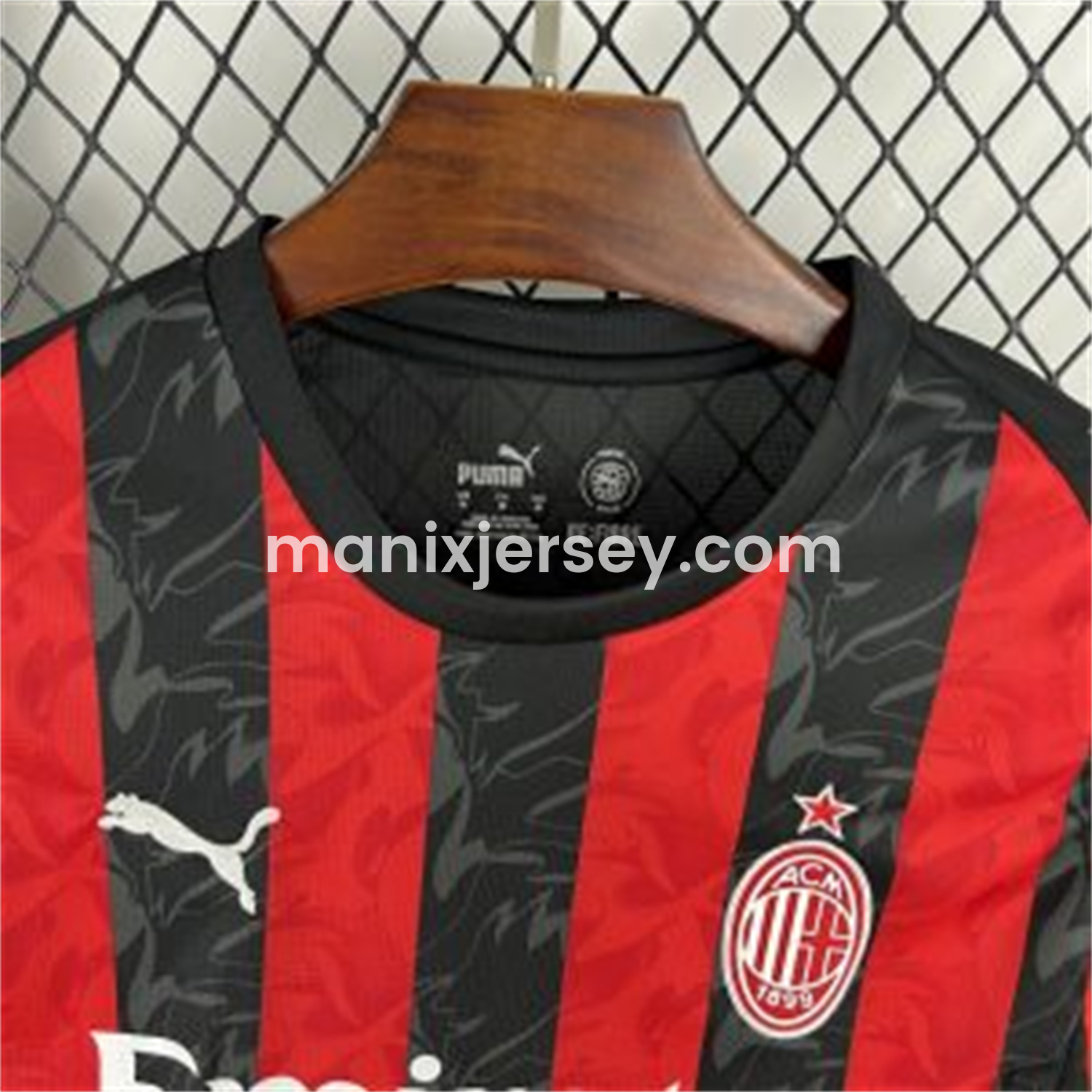 ManixJersey.com | AC Milan 25-26 Home Long Sleeves Jersey - Fans Version -Customize Name, Number and Patch | Worldwide Shipping