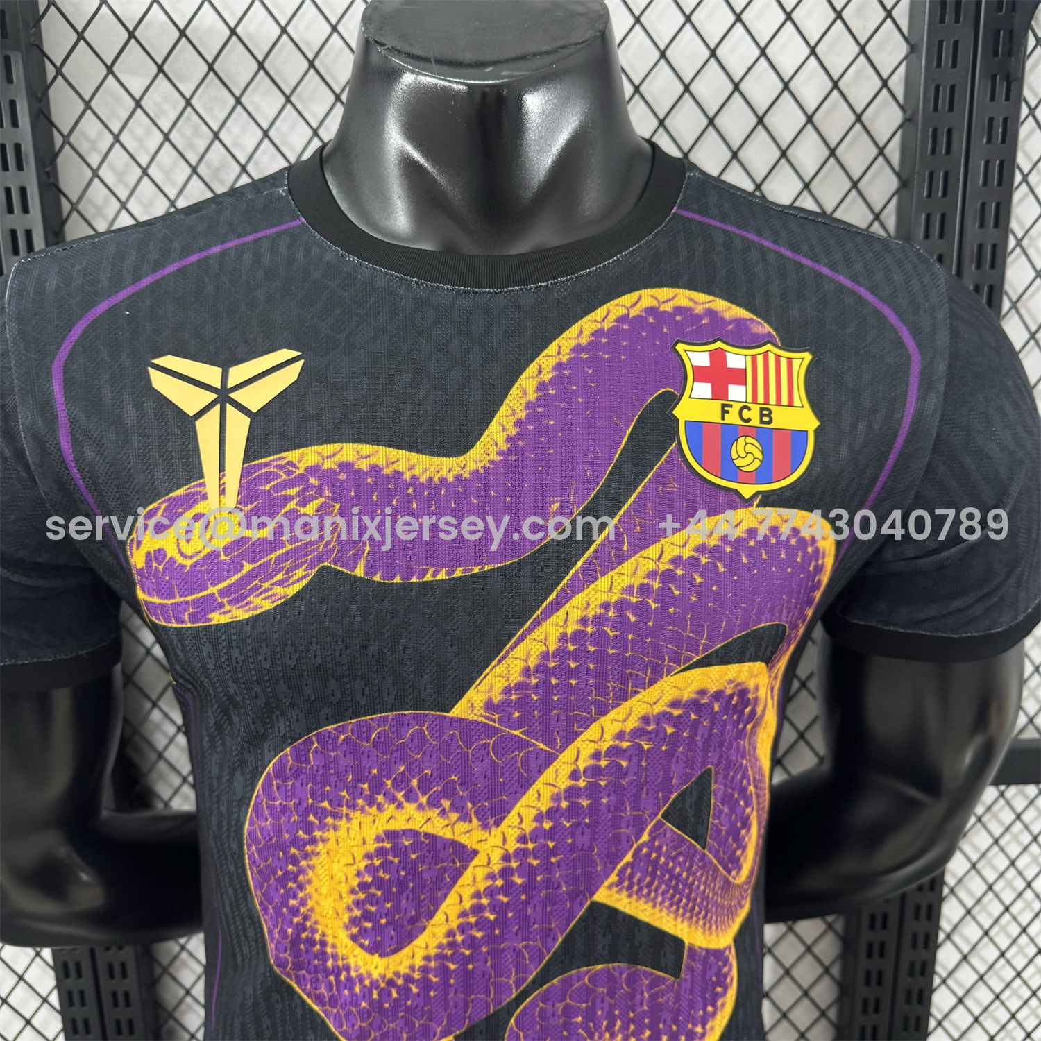 ManixJersey.com | Barcelona 25-26 Purple Mamba Snake Black Special Jersey - Player Version -Customize Name, Number and Patch | Worldwide Shipping