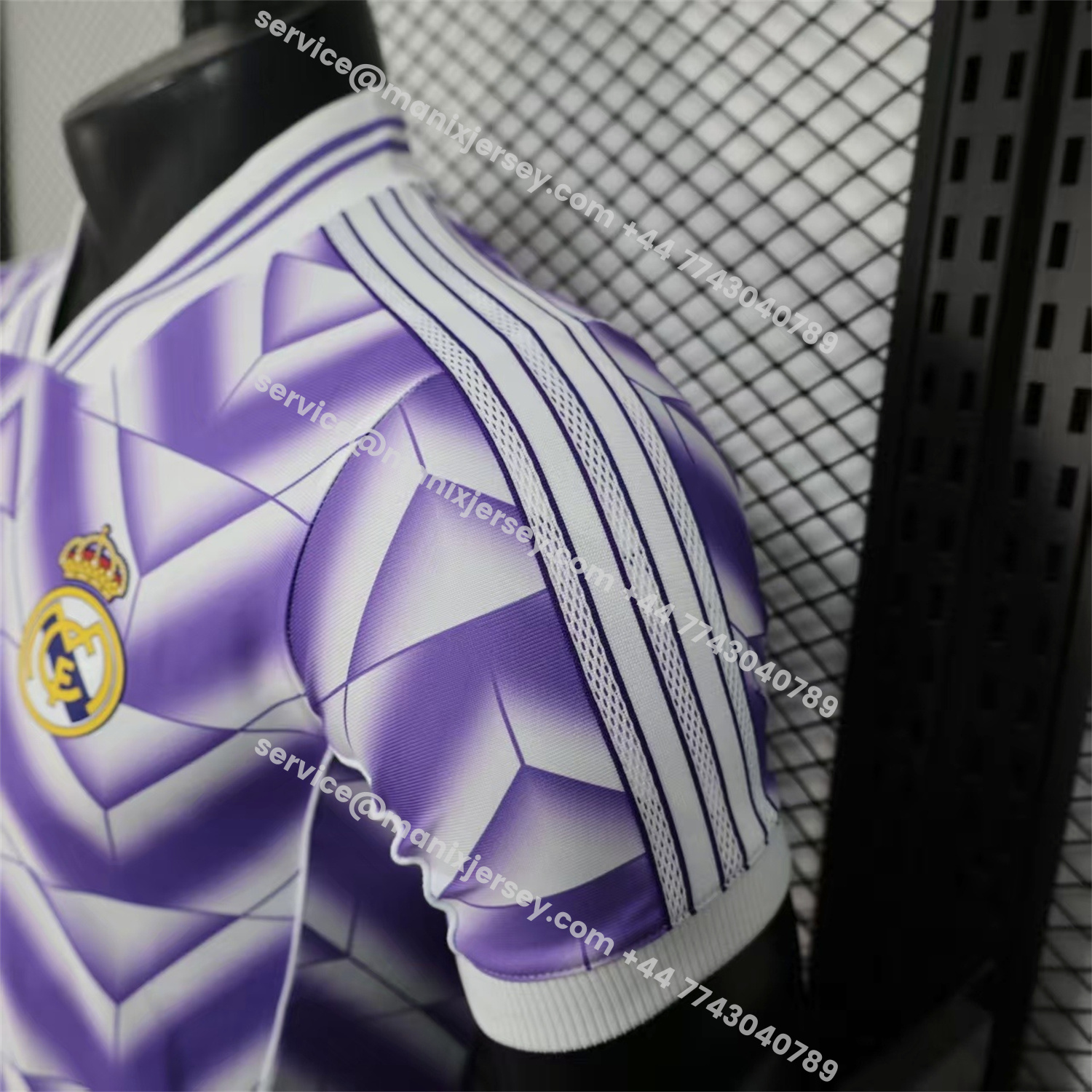 ManixJersey.com | Real Madrid 25-26 Refracted Purple Light White Special Jersey - Player Version -Customize Name, Number and Patch | Worldwide Shipping