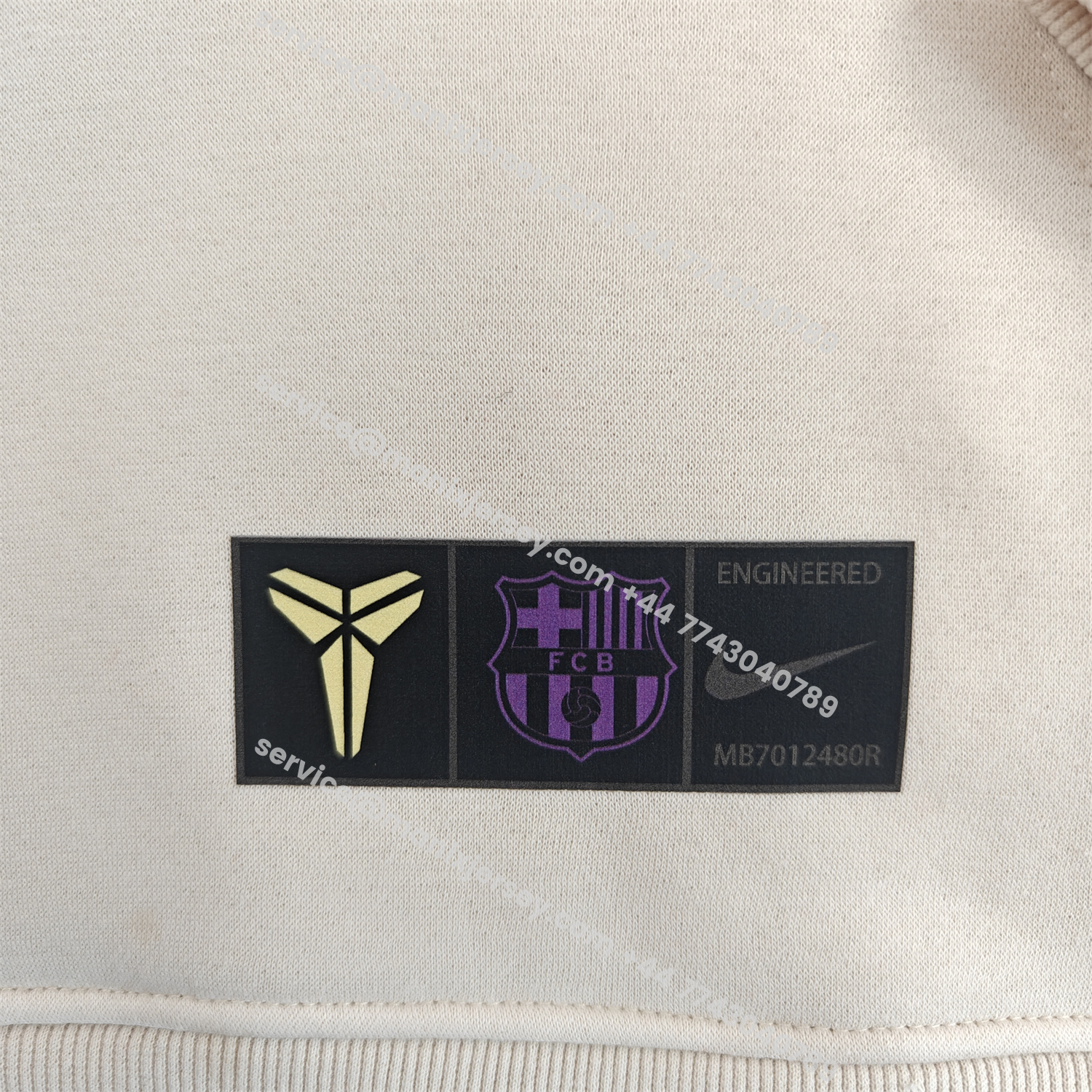 ManixJersey.com | Barcelona 25-26 KB Logo Unisex Pullover Hoodie -Customize Name, Number and Patch | Worldwide Shipping