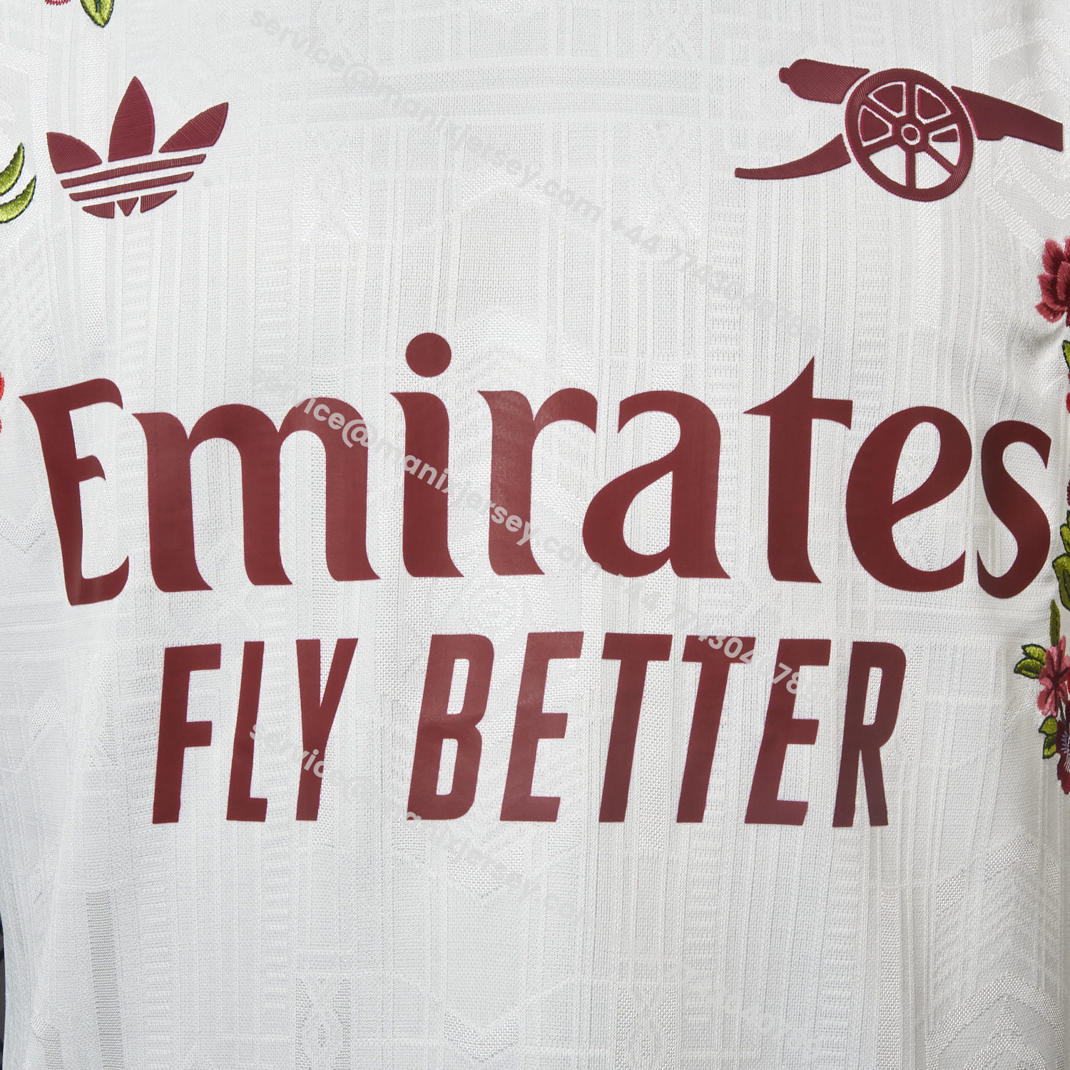 ManixJersey.com | 【Embroidered Flower Version】Arsenal 25-26 Third White Jersey - Player Version -Customize Name, Number and Patch | Worldwide Shipping