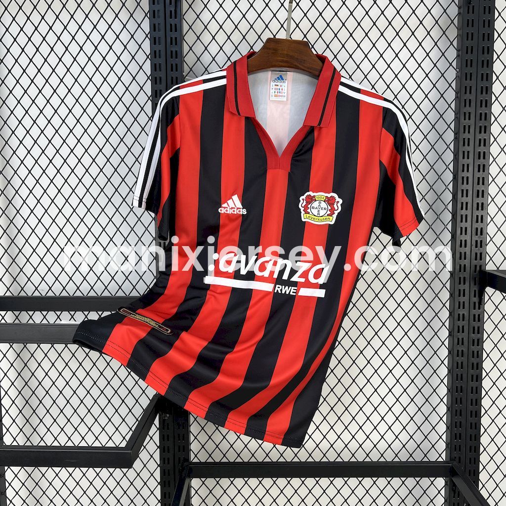 ManixJersey.com | Retro Bayer 04 Leverkusen 2000-01 Home Jersey -Customize Name, Number and Patch | Worldwide Shipping