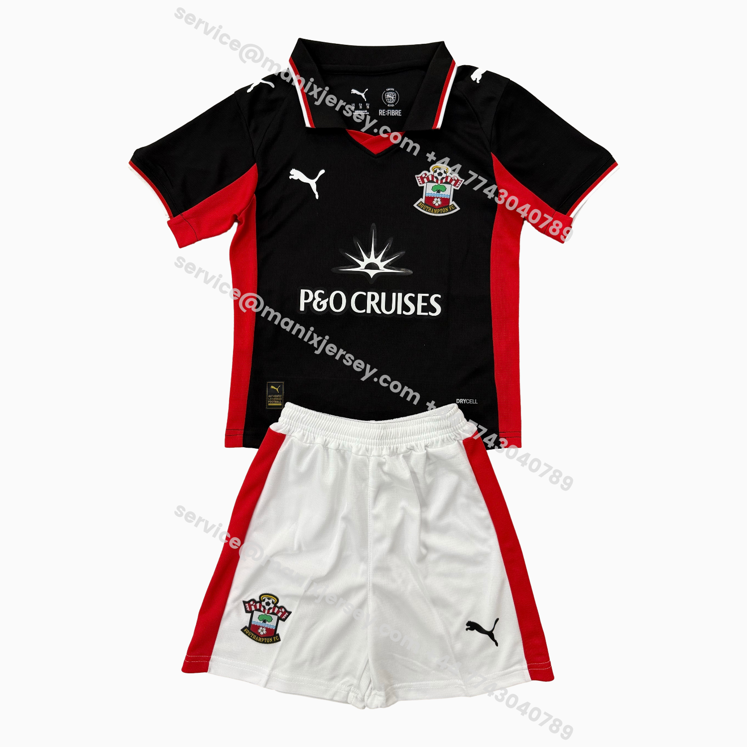 ManixJersey.com | Southampton 25-26 Third Black Kids Kit -Customize Name, Number and Patch | Worldwide Shipping