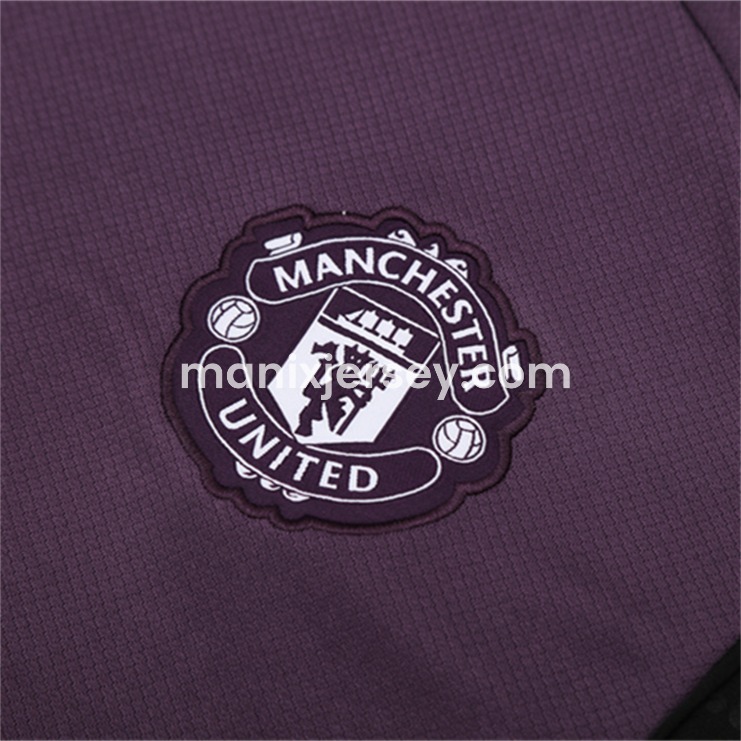 ManixJersey.com | Manchester United 25-26 Kids Short-Sleeve Training Set - Purple Top & Black shorts -Customize Name, Number and Patch | Worldwide Shipping