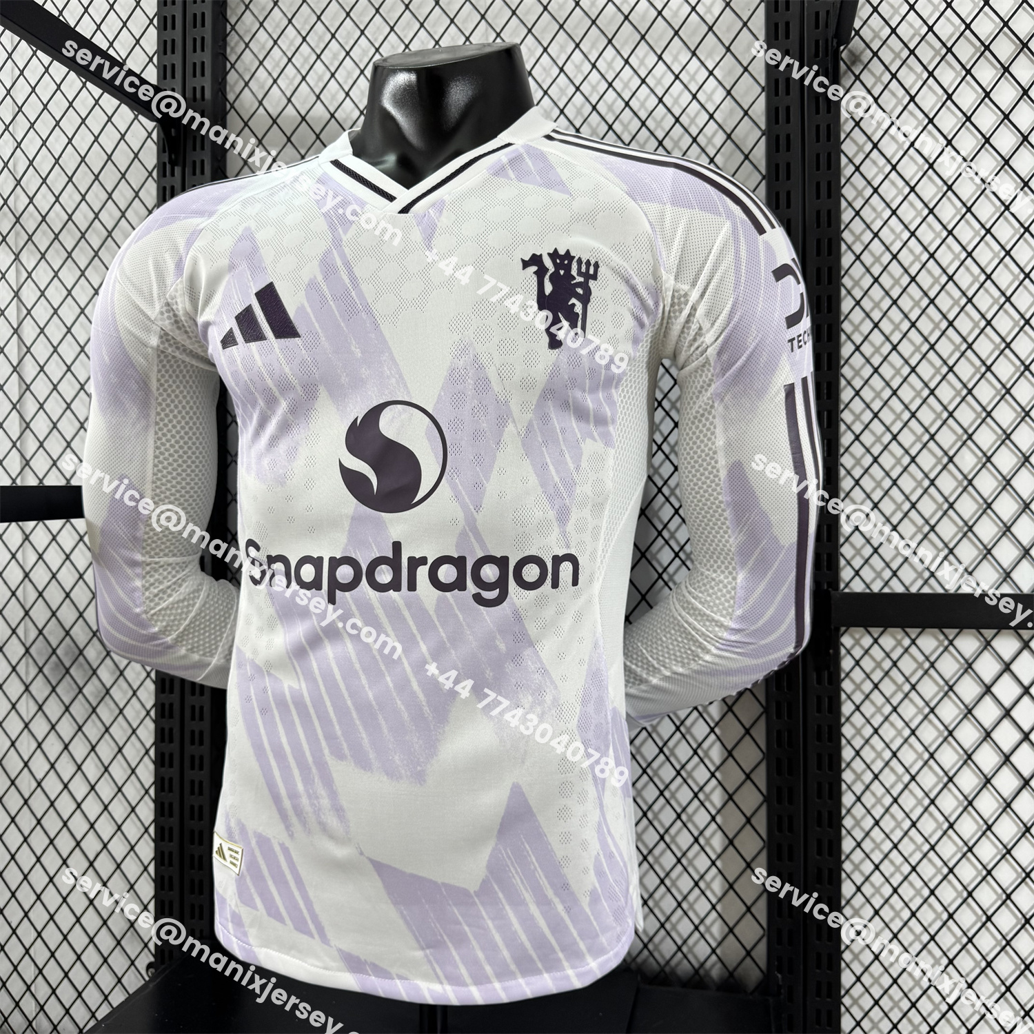 ManixJersey.com | Manchester United 25-26 Away Long Sleeves Jersey - Player Version -Customize Name, Number and Patch | Worldwide Shipping