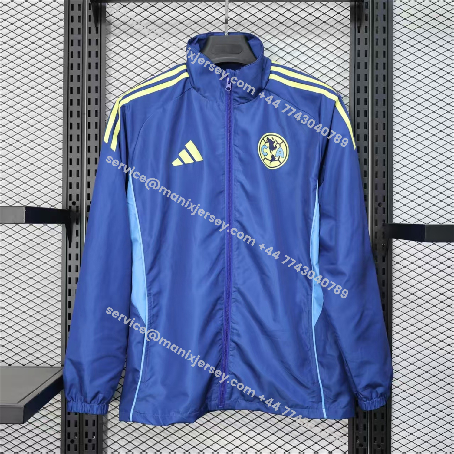 ManixJersey.com | Club América 25-26 Blue Windbreaker Jacket - Deep Green -Customize Name, Number and Patch | Worldwide Shipping
