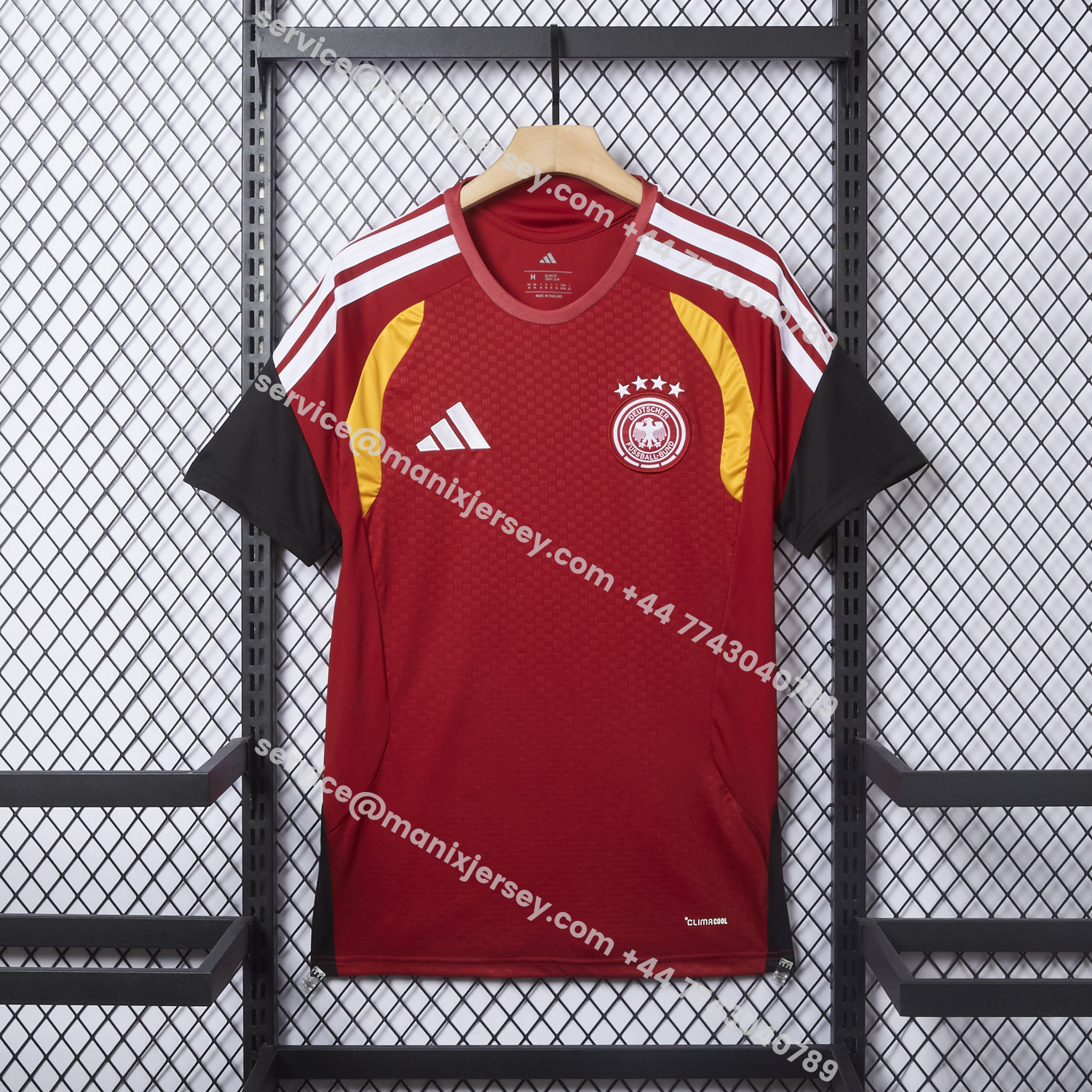ManixJersey.com | Germany 2026 Red Pre-Match Training Jersey - Fans Version -Customize Name, Number and Patch | Worldwide Shipping