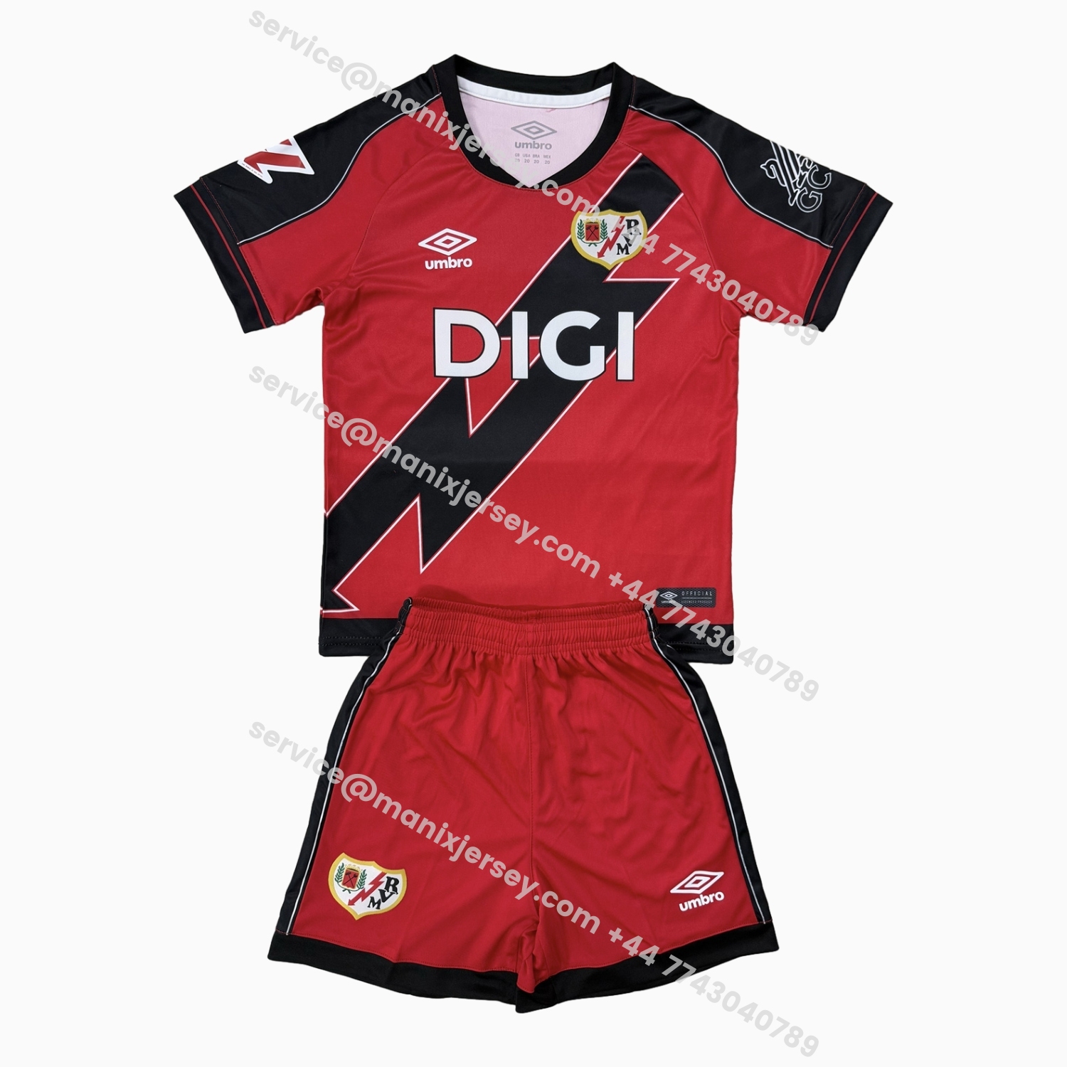 ManixJersey.com | Rayo Vallecano 25-26 Away Kids Kit -Customize Name, Number and Patch | Worldwide Shipping