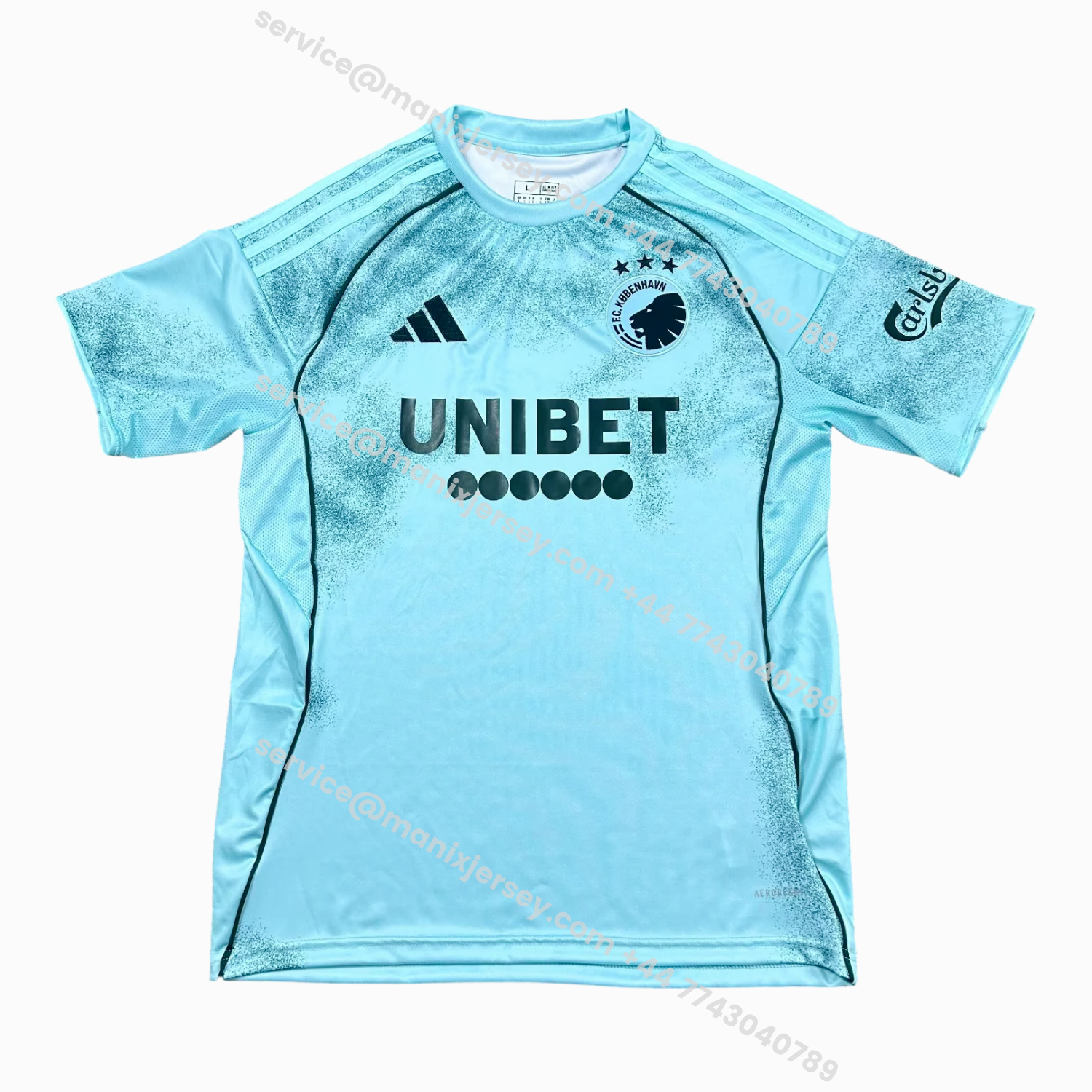 ManixJersey.com | Copenhagen 25-26 Third Cyan Jersey - Fans Version -Customize Name, Number and Patch | Worldwide Shipping