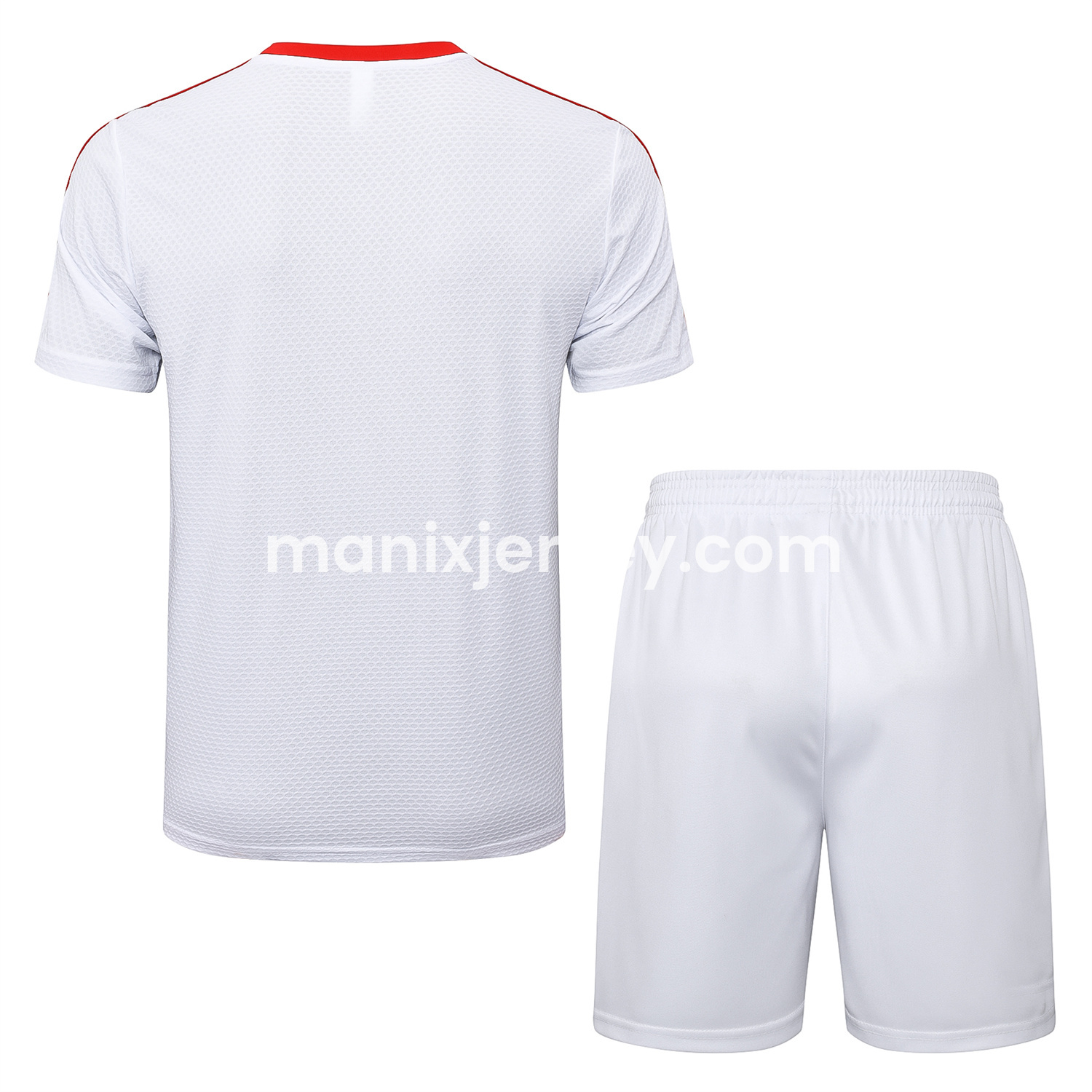 ManixJersey.com | Bayern Munich 2025 125th Anniversary Short-Sleeve Training Set - White Top and Shorts -Customize Name, Number and Patch | Worldwide Shipping