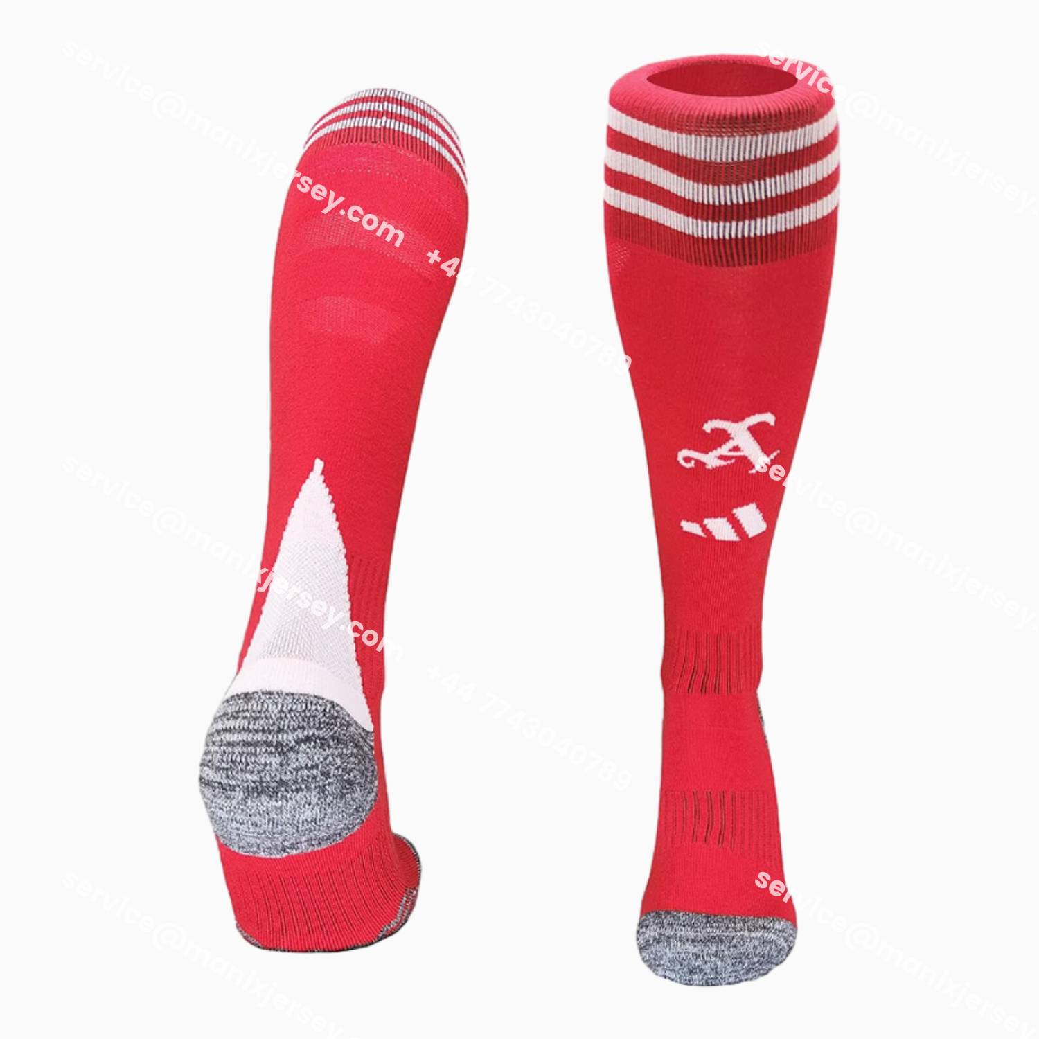 ManixJersey.com | Arsenal 25-26 Home Socks - Red -Customize Name, Number and Patch | Worldwide Shipping