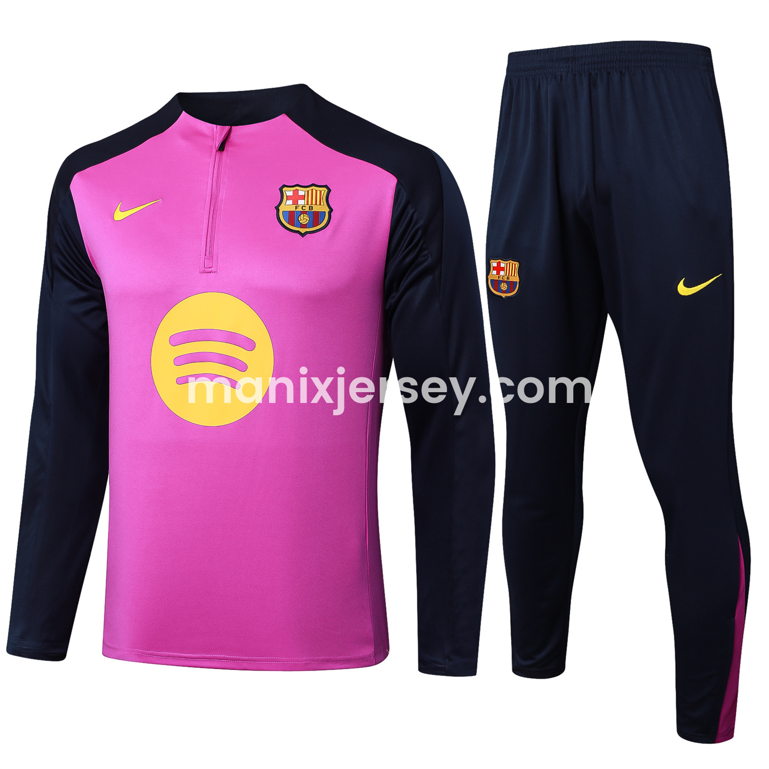 ManixJersey.com | Barcelona 25-26 Long Sleeve Training Set - Purple Top and Deep Blue Pants -Customize Name, Number and Patch | Worldwide Shipping
