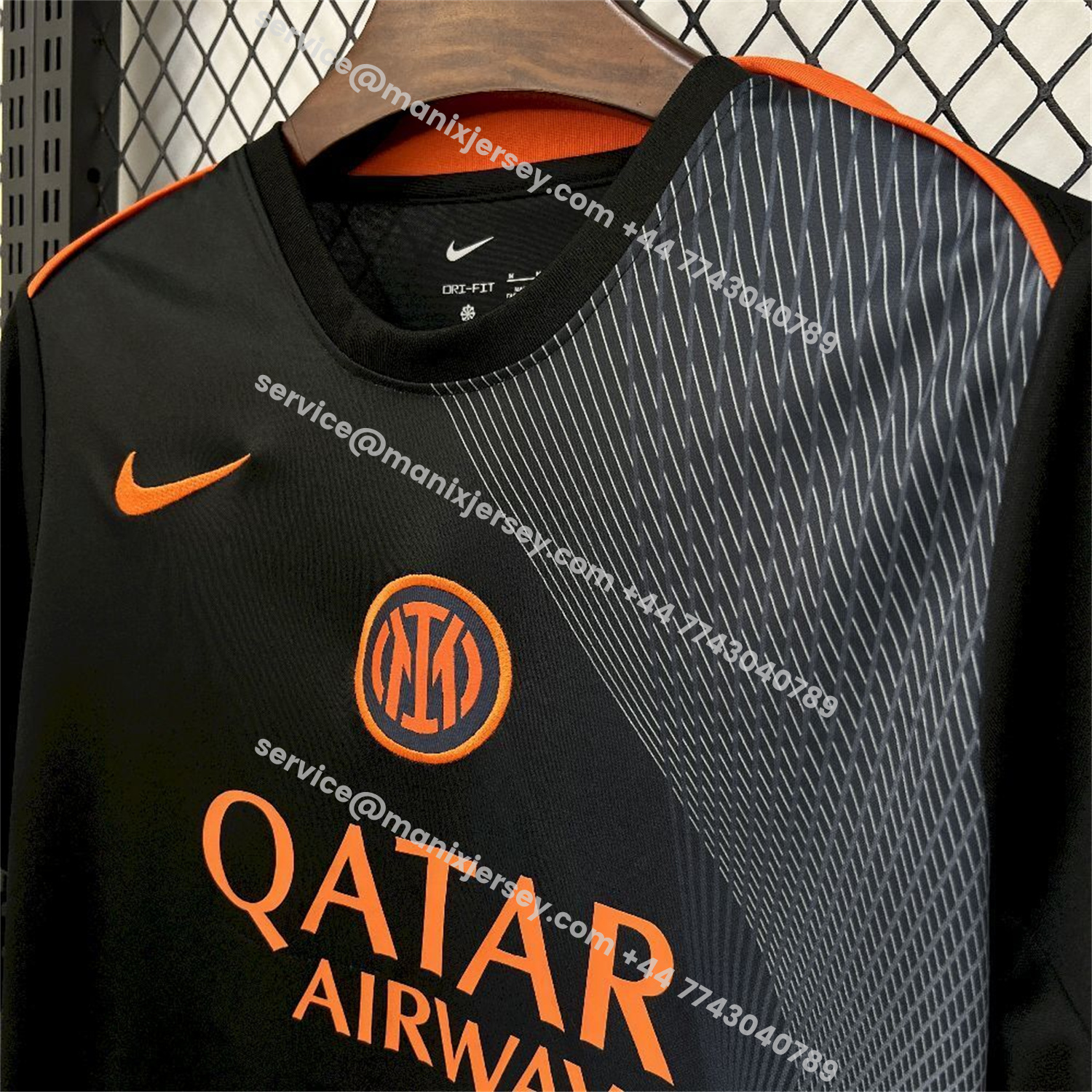 ManixJersey.com | Inter Milan 25-26 Orange And Black Training Jersey - Fans Version -Customize Name, Number and Patch | Worldwide Shipping