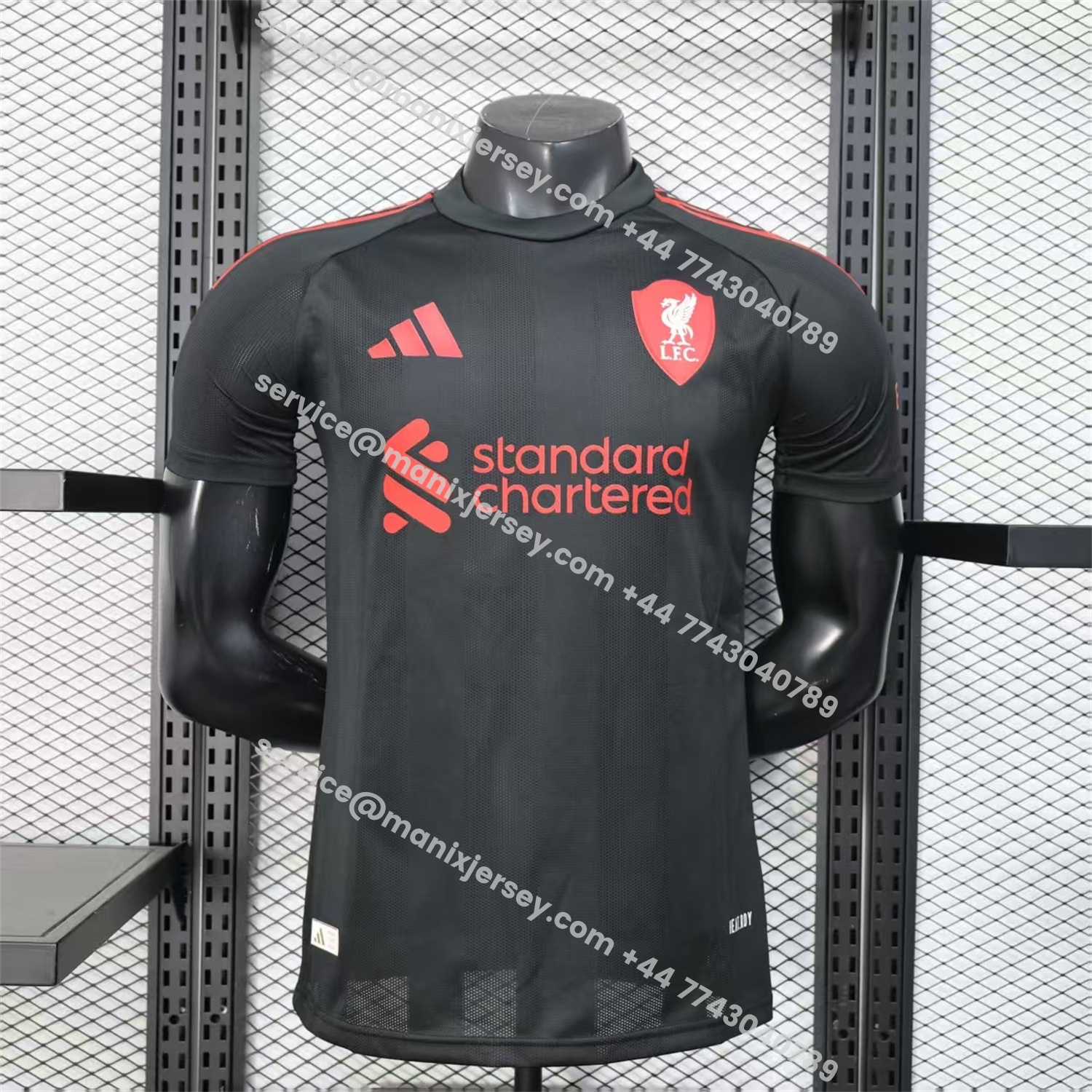 ManixJersey.com | Liver.pool 25-26 Black Special Whit Red Sponsor Jersey - Player Version -Customize Name, Number and Patch | Worldwide Shipping