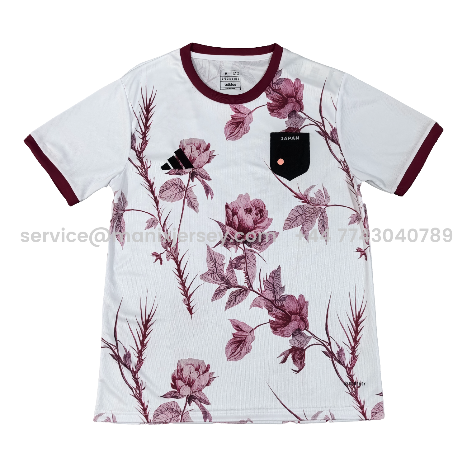 ManixJersey.com | Japan 25-26 Red Flowers White Jersey - Fans Version -Customize Name, Number and Patch | Worldwide Shipping