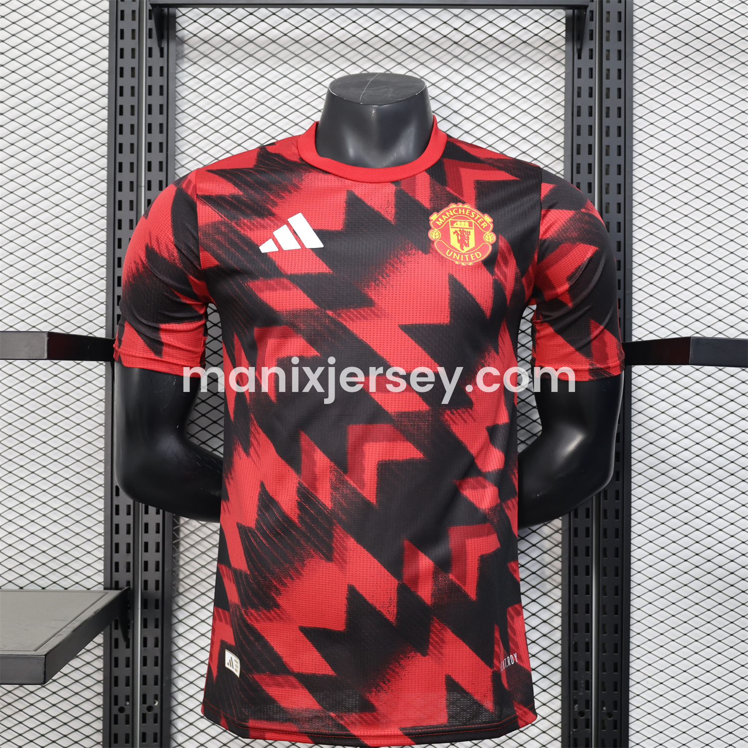 ManixJersey.com | Manchester United 25-26 Red Pre-match Training Jersey - Player Version -Customize Name, Number and Patch | Worldwide Shipping