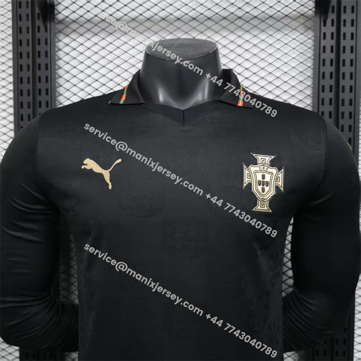 ManixJersey.com | Portugal 2026 Away Black Long Sleeves Jersey - Player Version -Customize Name, Number and Patch | Worldwide Shipping